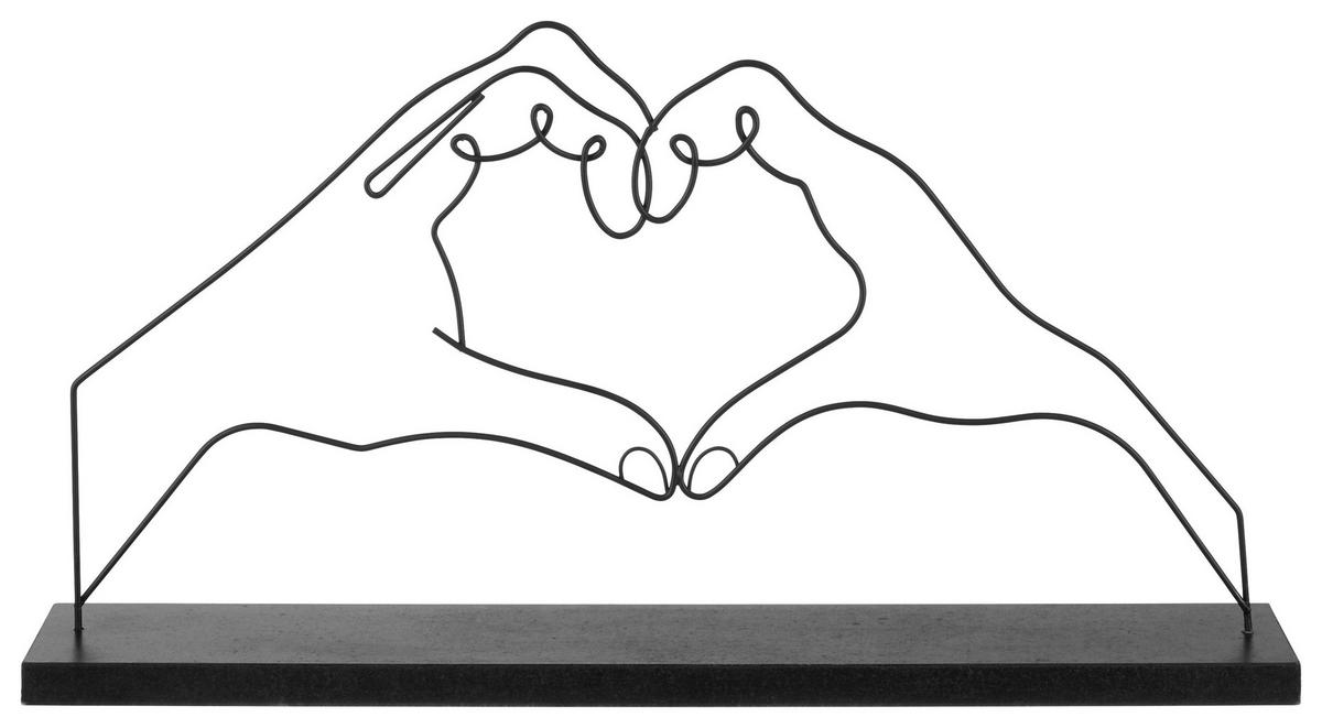 Skulptur Helin in Schwarz - Schwarz, Basics, Metall (35/18/6cm) - Modern Living