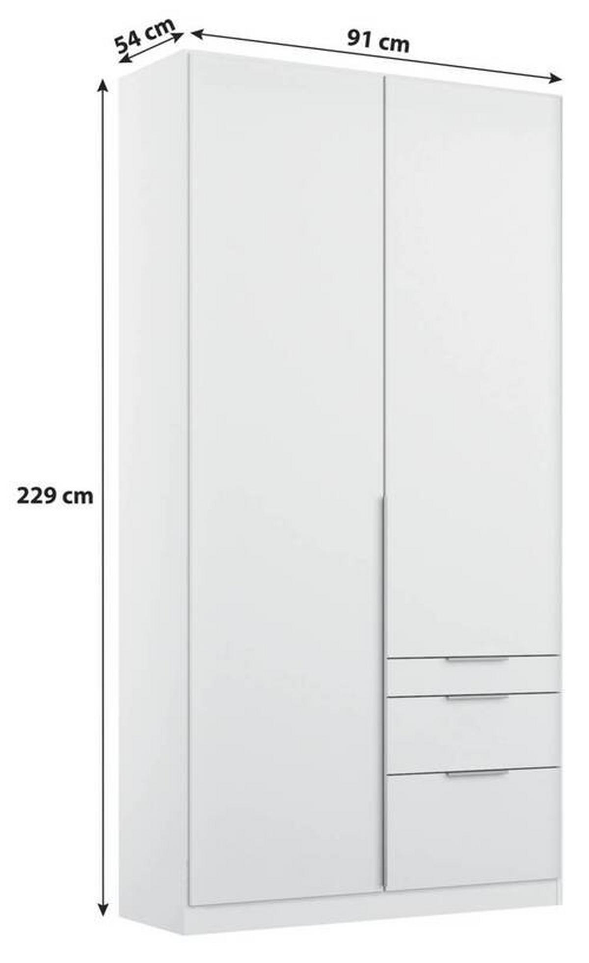 DULAP USI ROTATIVE ALABAMA - alb, Modern, material pe bază de lemn (91/229/54cm) - Modern Living