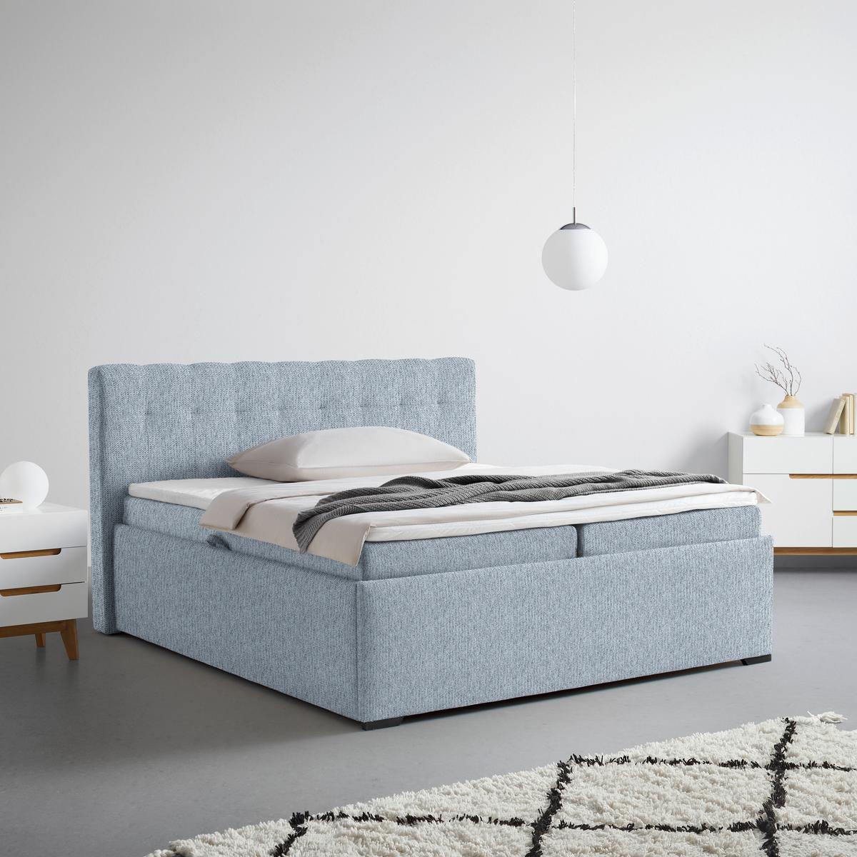 Polsterbett Thor in Graublau ca. 180x200cm - Graublau/Anthrazit, KONVENTIONELL, Holz/Textil (180/200cm) - Mömax