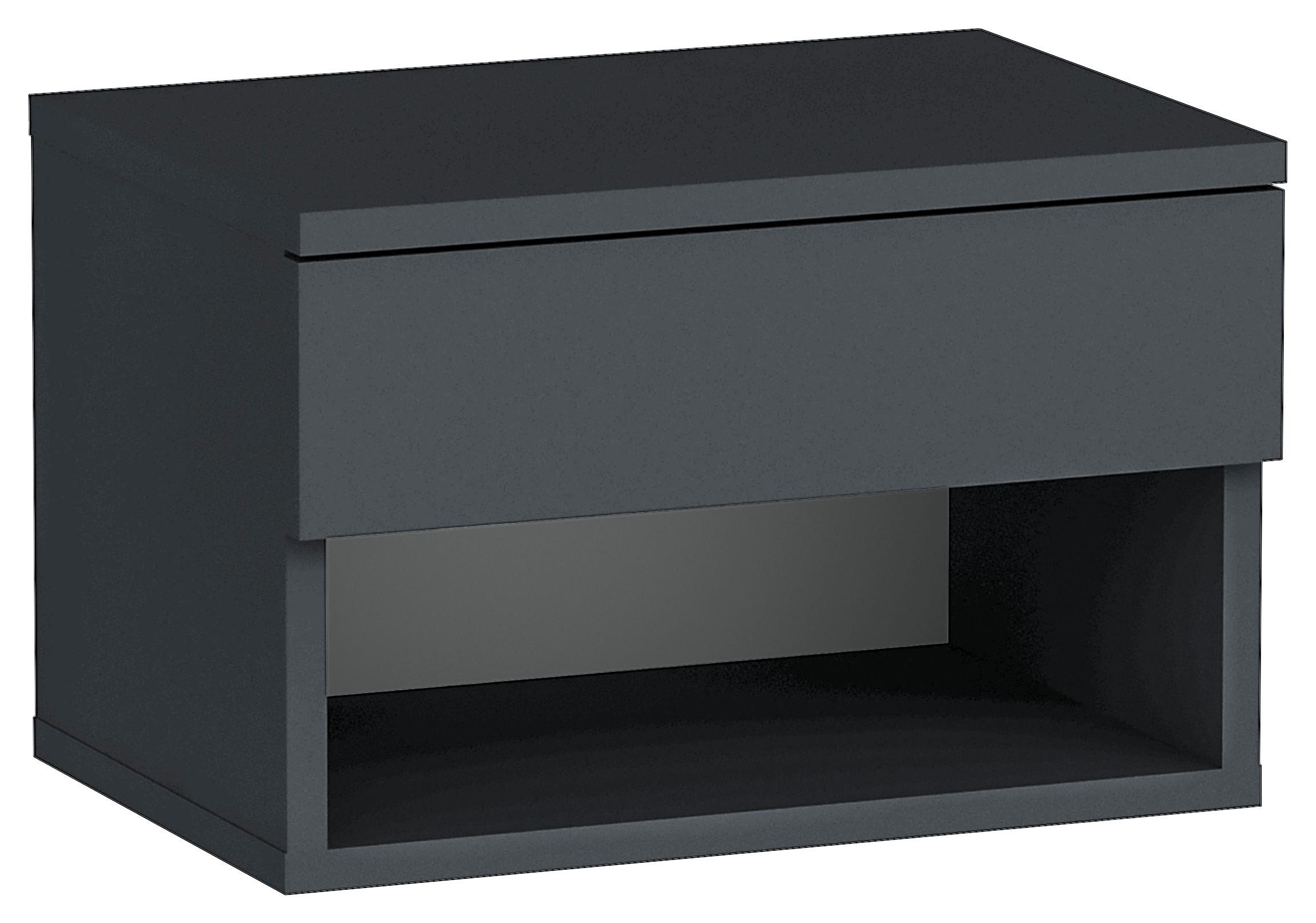 Nachttisch Hestia ca. 44,6x29x31,6 cm Schwarz - Schwarz, Design, Holzwerkstoff (44,6/29/31,6cm) - MID.YOU