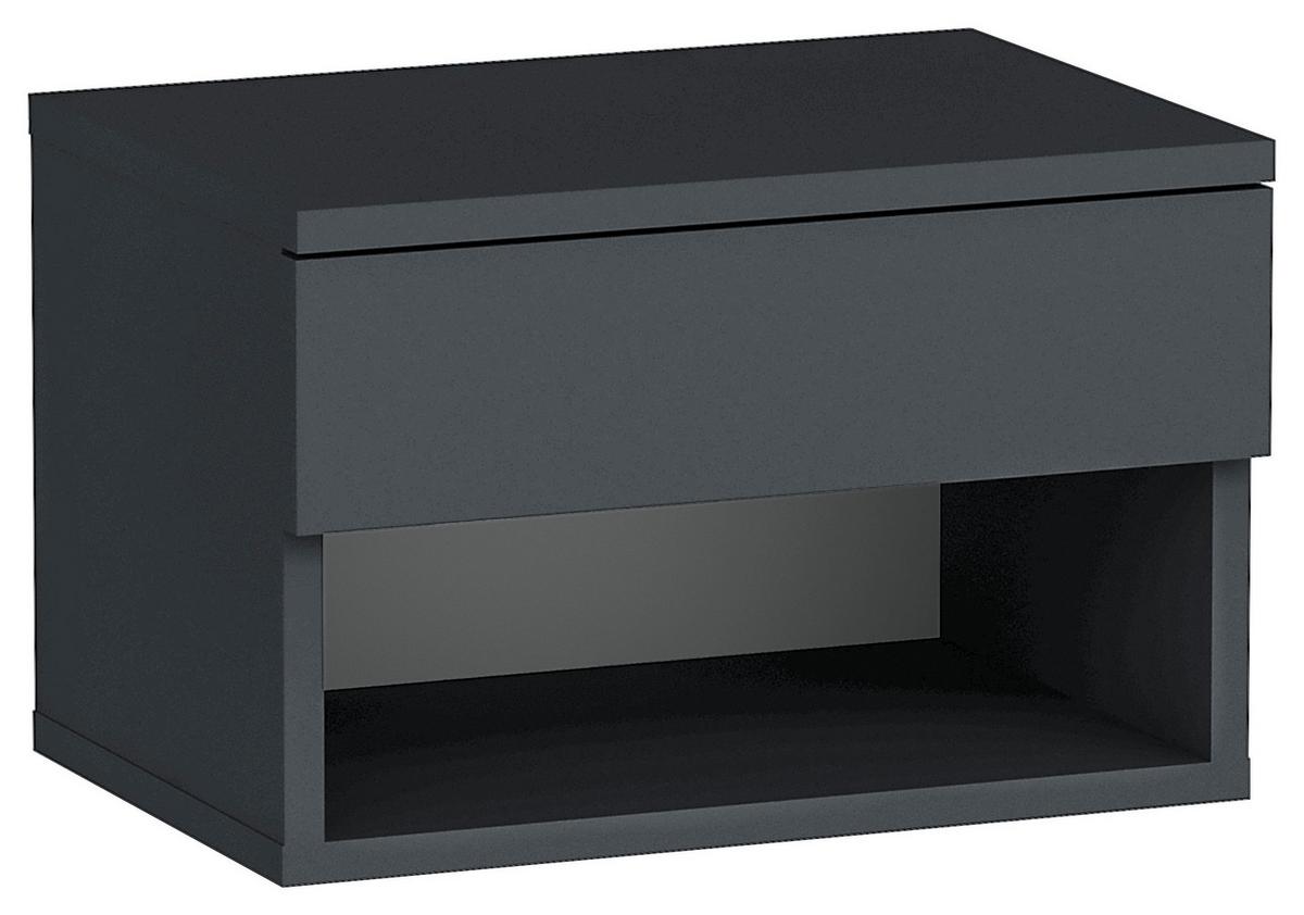Nachttisch Hestia ca. 44,6x29x31,6 cm Schwarz - Schwarz, Design, Holzwerkstoff (44,6/29/31,6cm) - MID.YOU