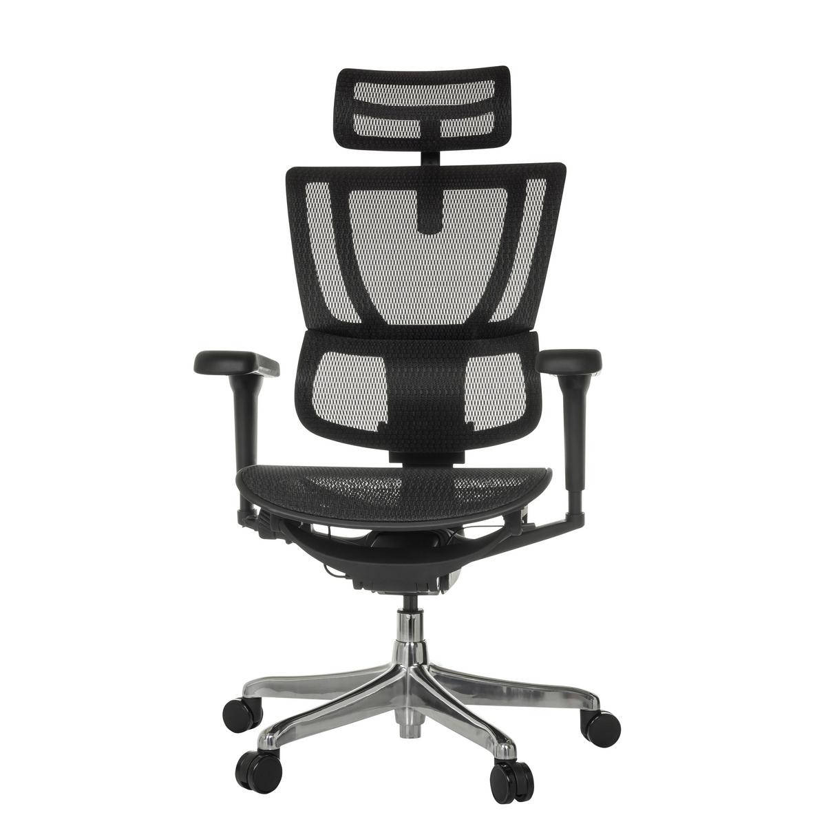 Drehstuhl Ergohuman Slim Ultra Gen 2 Schwarz - Silberfarben/Schwarz, MODERN, Kunststoff/Textil (71/135/75cm) - MID.YOU