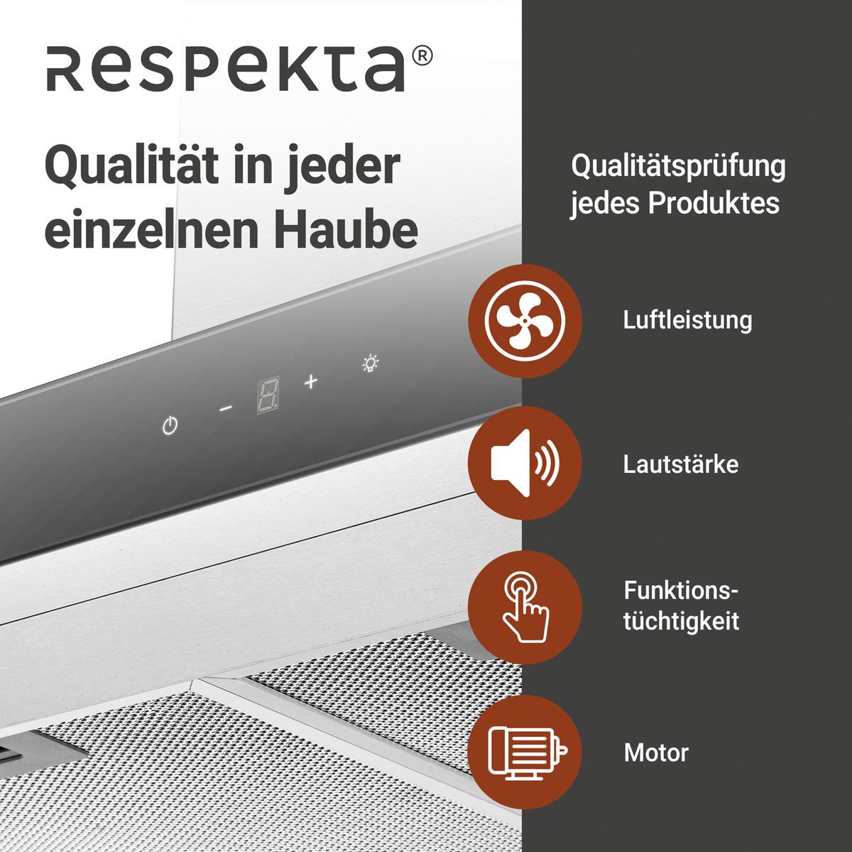 Dunstabzugshaube CH44199IX-21 Edelstahlfarben - Edelstahlfarben, Trend, Glas/Metall (89,5/65/60cm) - Respekta