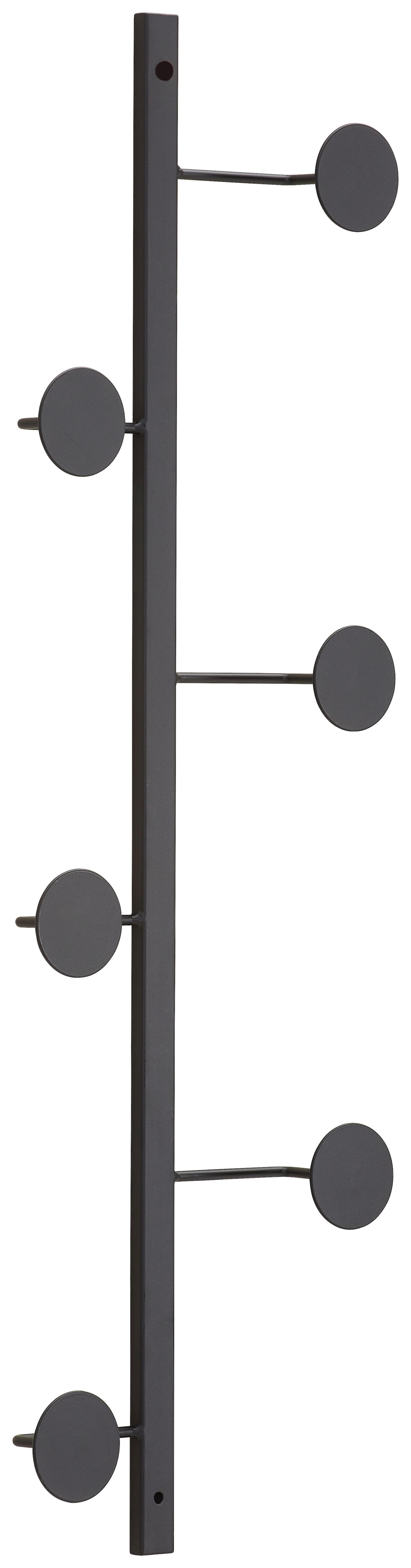 LISTWA Z WIESZAKAMI MILO - czarny, Trend, metal (20/70/6cm) - Landscape