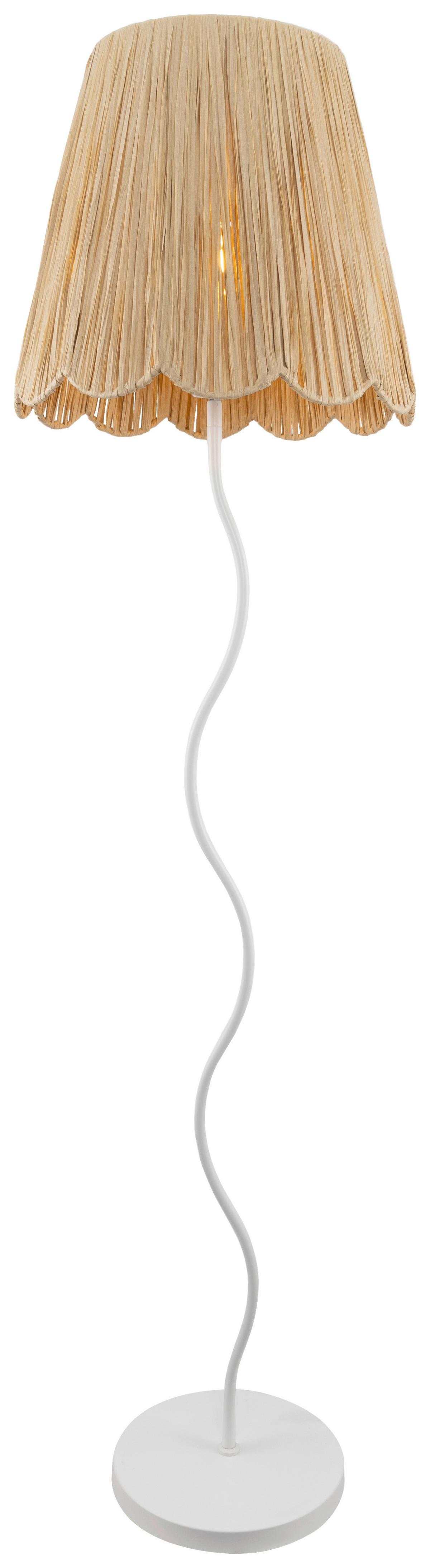 Stehleuchte Flock Naturfarben/Weiß max. 25 Watt - Naturfarben/Weiß, KONVENTIONELL, Papier/Metall (40/155cm)