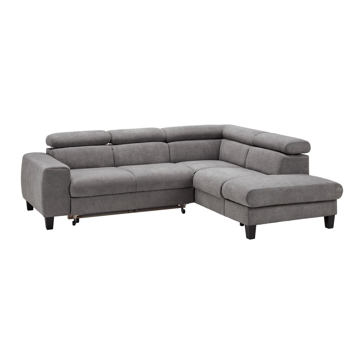 Sedežna Garnitura Malibu, Z Ležiščem - temno siva, Moderno, tekstil/les (249/72/207cm) - Bessagi Home