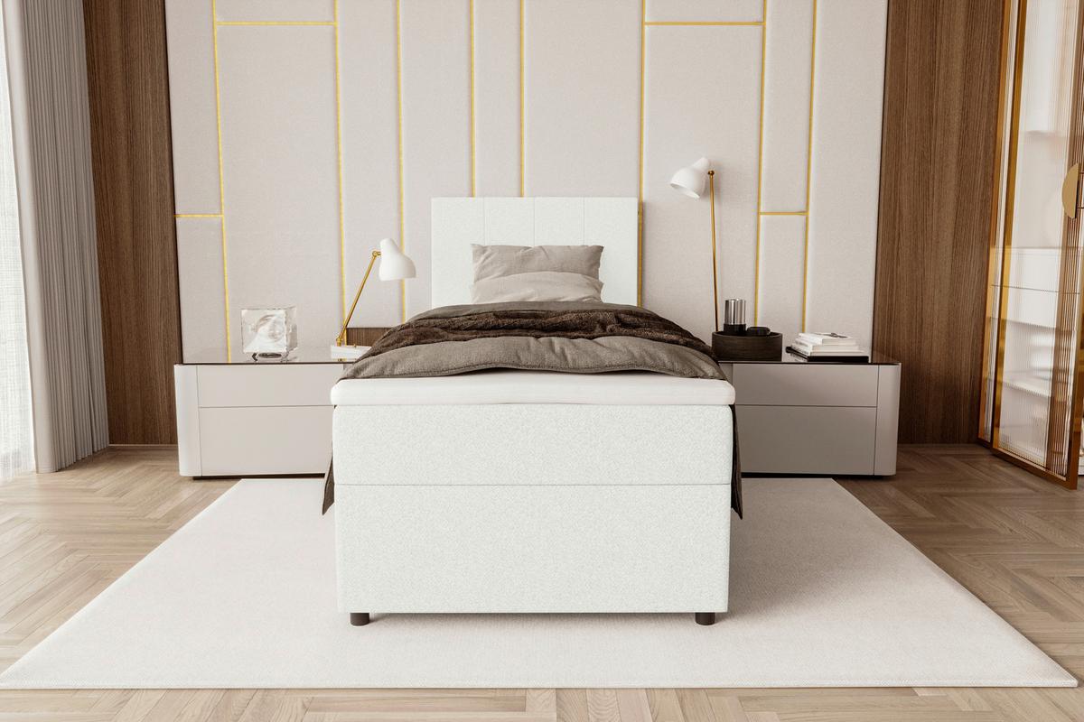 Boxbett Odin Creme ca. 90x200cm - Creme/Schwarz, KONVENTIONELL, Kunststoff/Textil (90/200cm) - Based