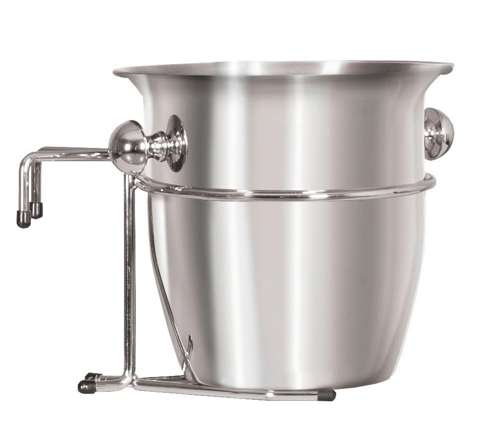 Champagnerkühler für Strandkorb - Edelstahlfarben, Basics, Metall (23/21/29cm) - Gardenson