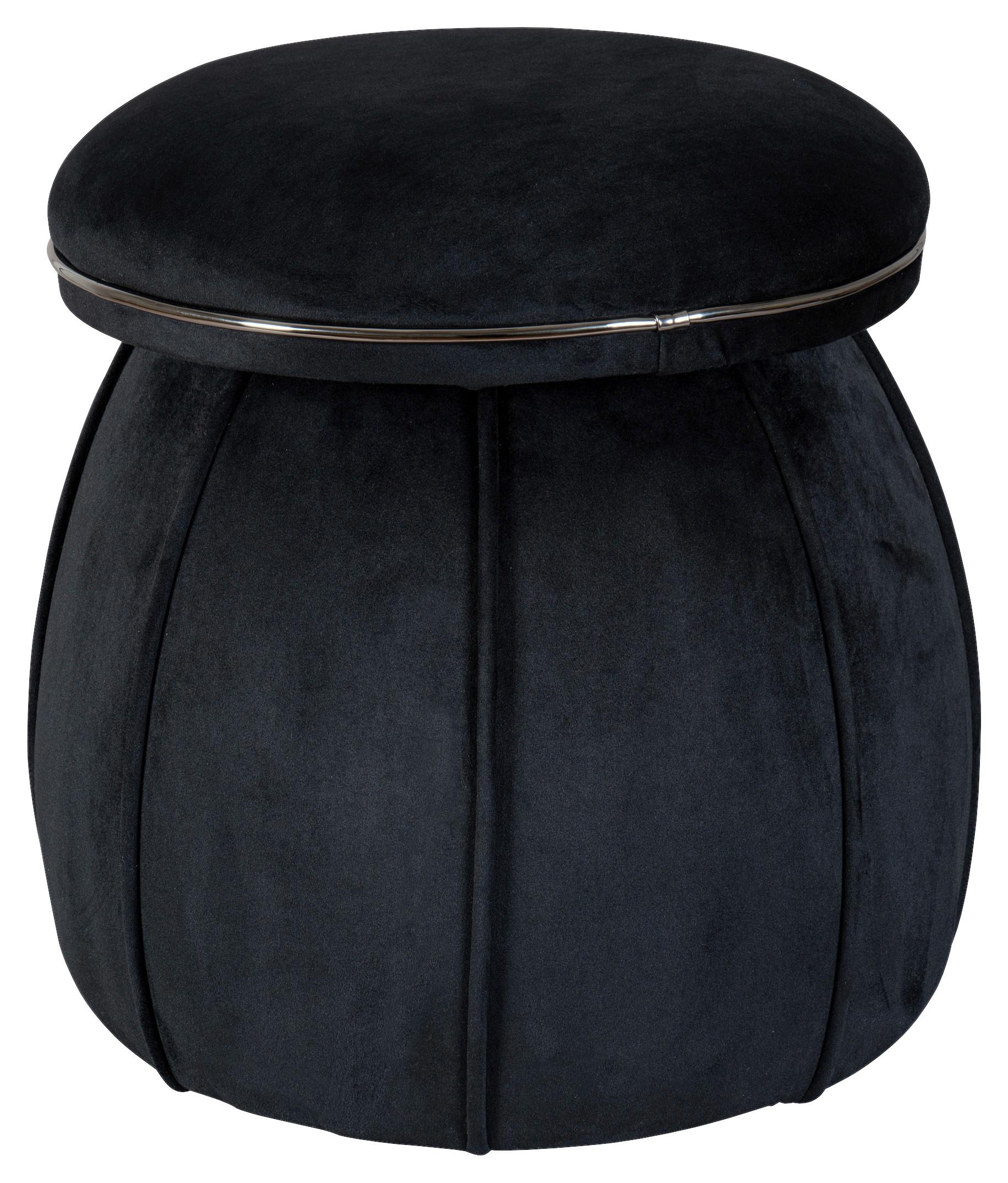 HOCKER CORIN 125 - Graphitfarben/Schwarz, Design, Textil (51,5/55cm) - Kayoom