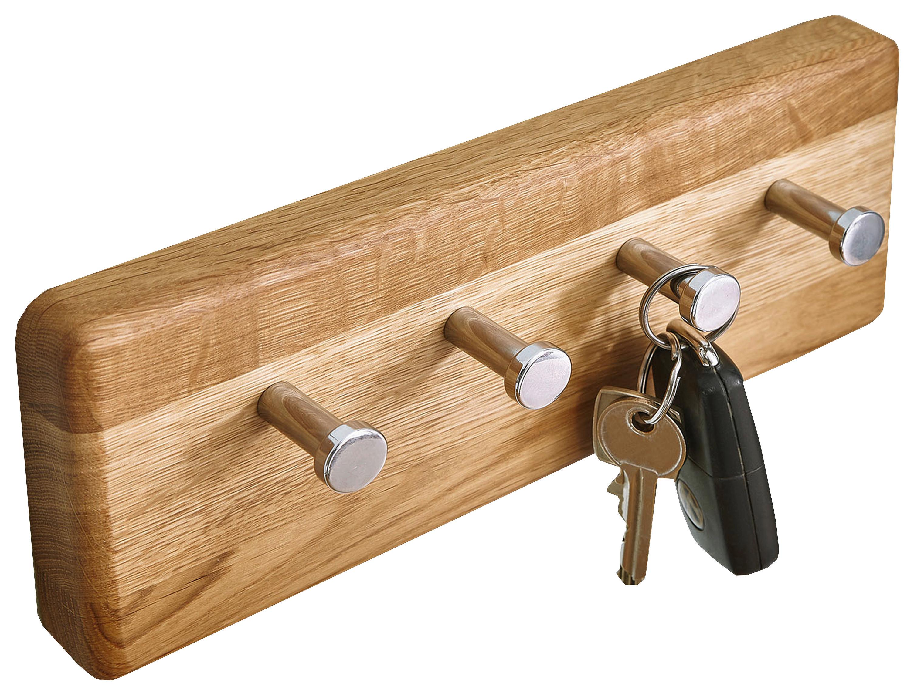 WIESZAK NA KLUCZE KM-0240 - kolor dębowy, Basics, drewno (25/10/5cm)