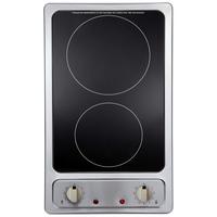 Glaskeramikkochfeld EB-GK-2R Edelstahlfarben - Edelstahlfarben, Basics, Glas/Metall (30/5/52cm) - PKM