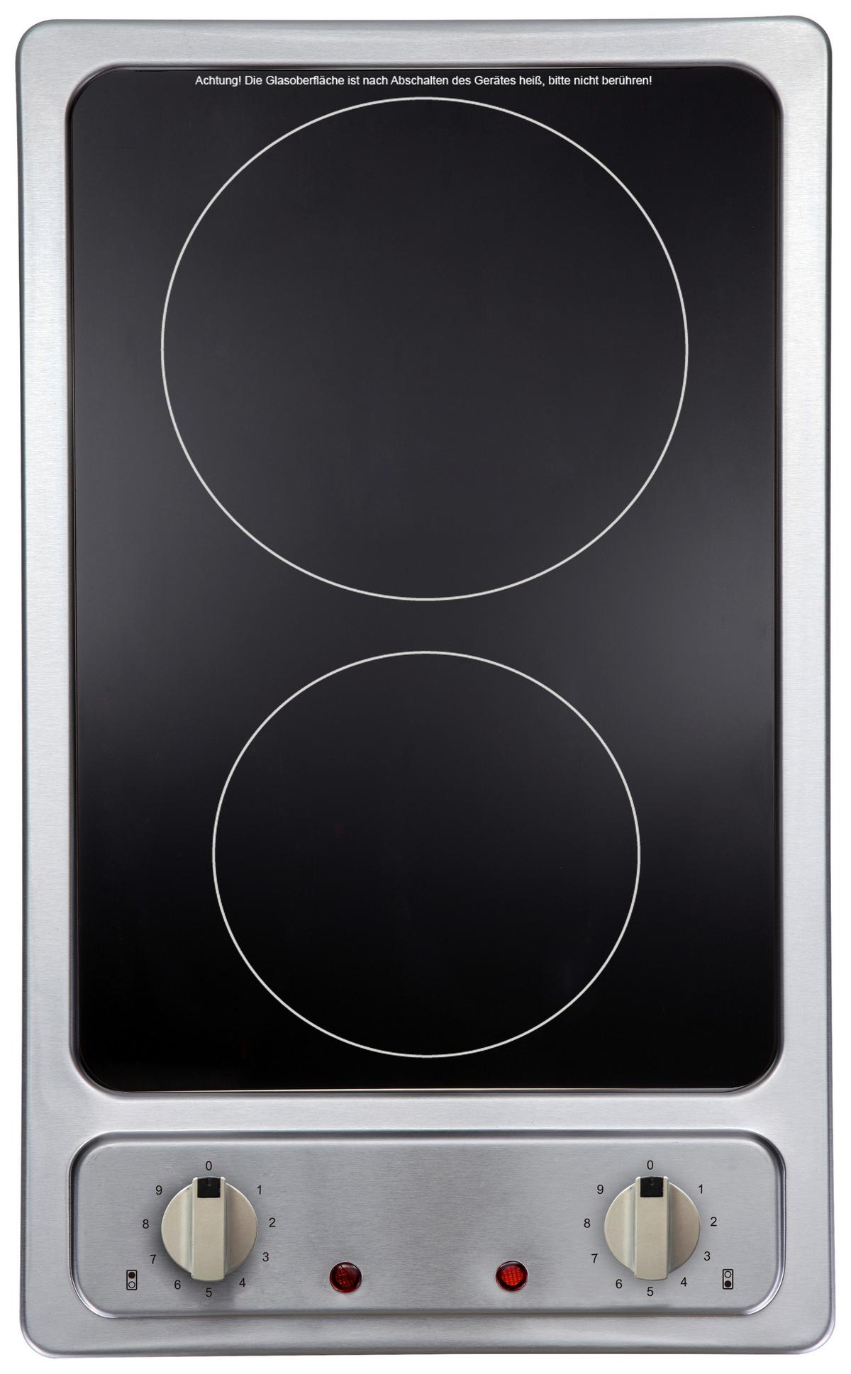 Glaskeramikkochfeld EB-GK-2R Edelstahlfarben - Edelstahlfarben, Basics, Glas/Metall (30/5/52cm) - PKM