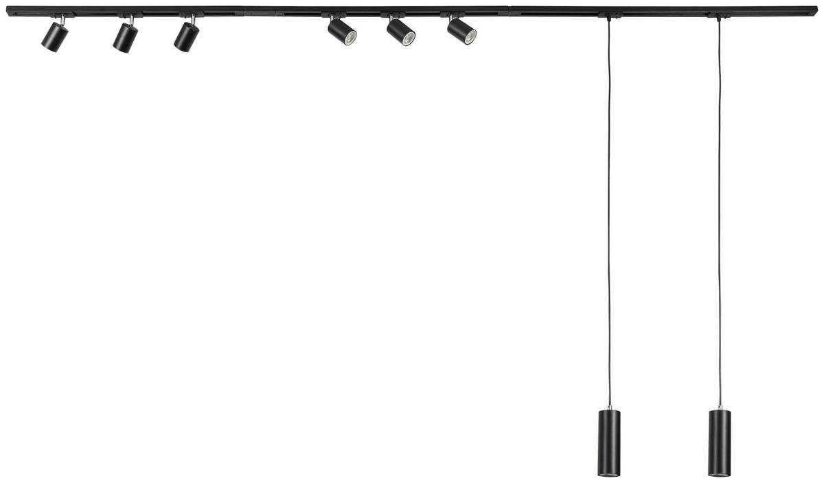 SYSTEM SZYNOWY BINE - czarny/kolor chromowy, Trend, tworzywo sztuczne/metal (262cm) - Novel