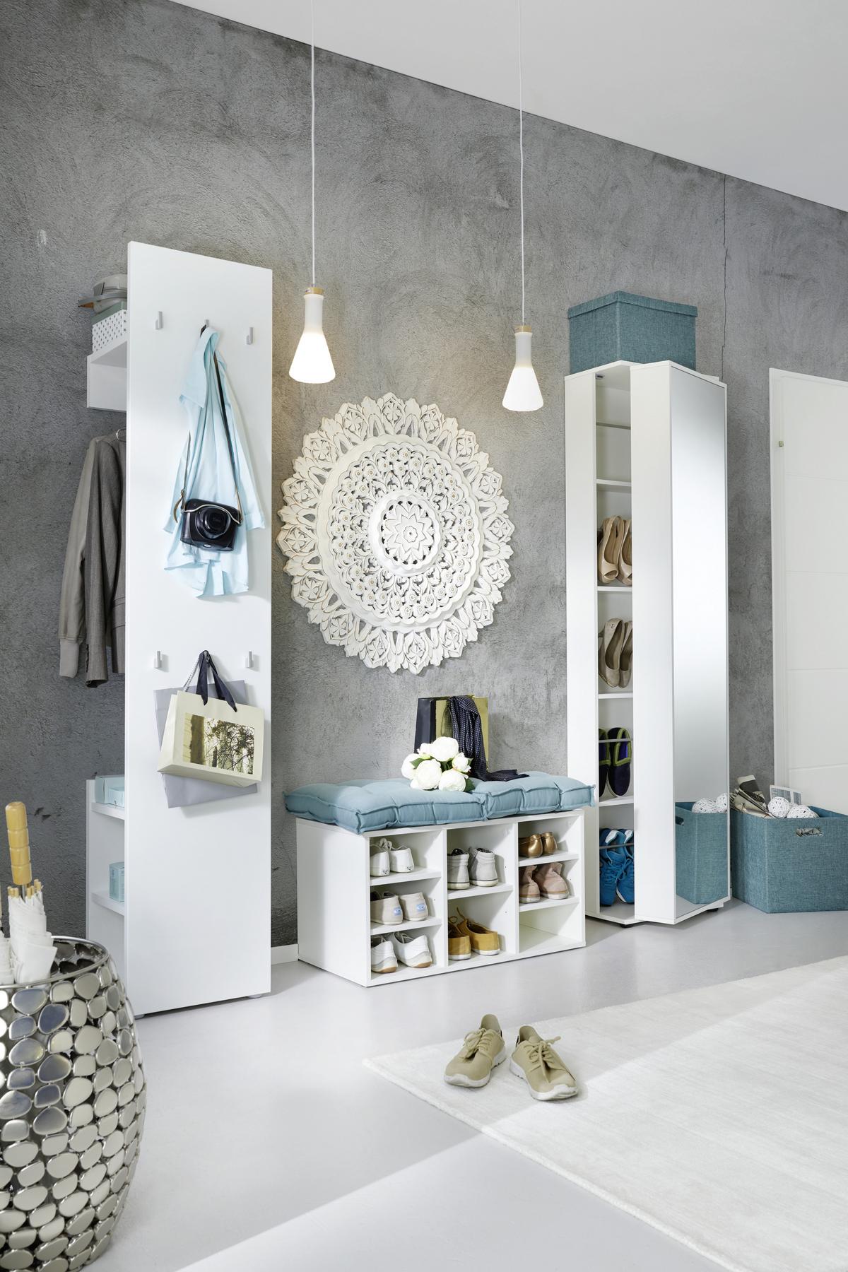 Cuier Sam - alb, Modern, material pe bază de lemn (40/197/32cm) - Modern Living