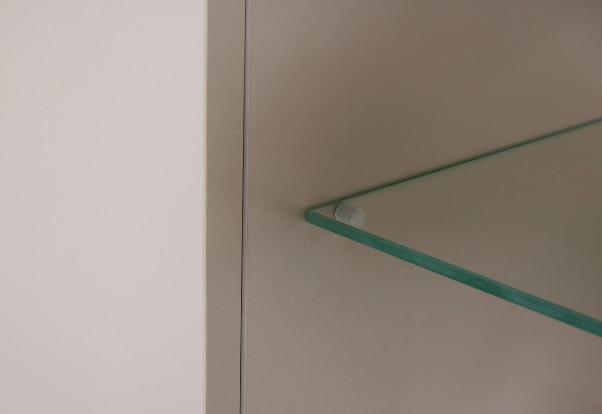 Viseći Kuhinjski Element Sardegna - kašmir/srebrne boje, Romantično / ladanjski, staklo/drvni materijal (130,3/57,5/33cm)