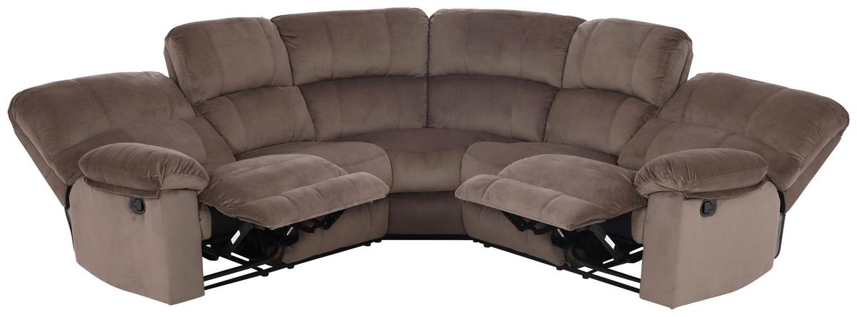 NAROŻNIK LINCOLN - czarny/brązowy, Konventionell, tworzywo sztuczne/tkanina (253/100/253cm) - P & B