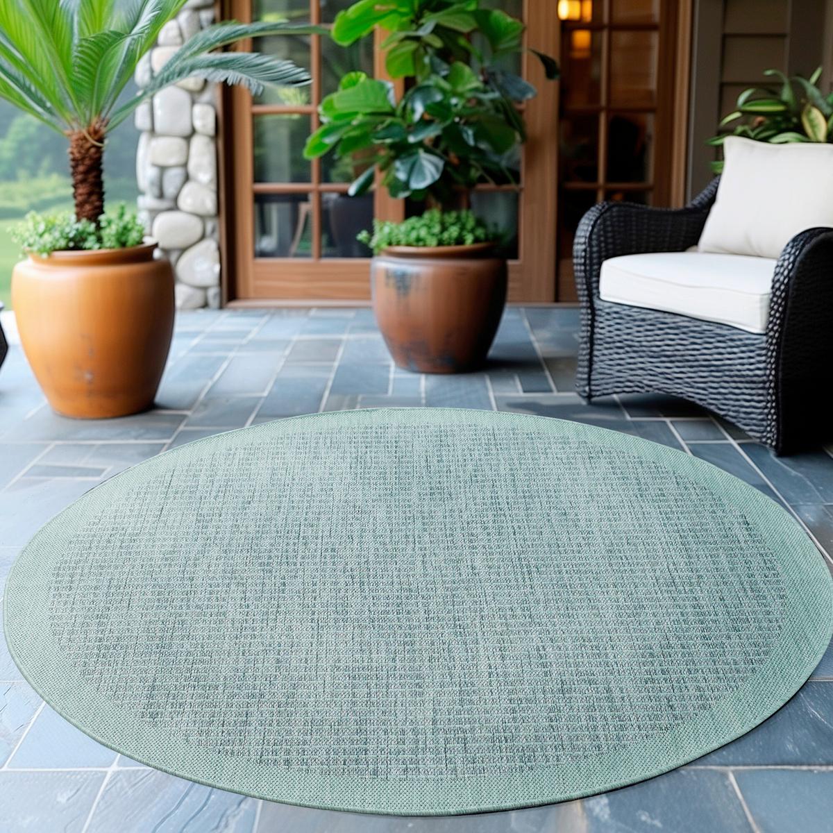 Outdoorteppich Giza Blau Ø ca. 160cm - Blau, Basics, Textil (160cm) - Ayyildiz 