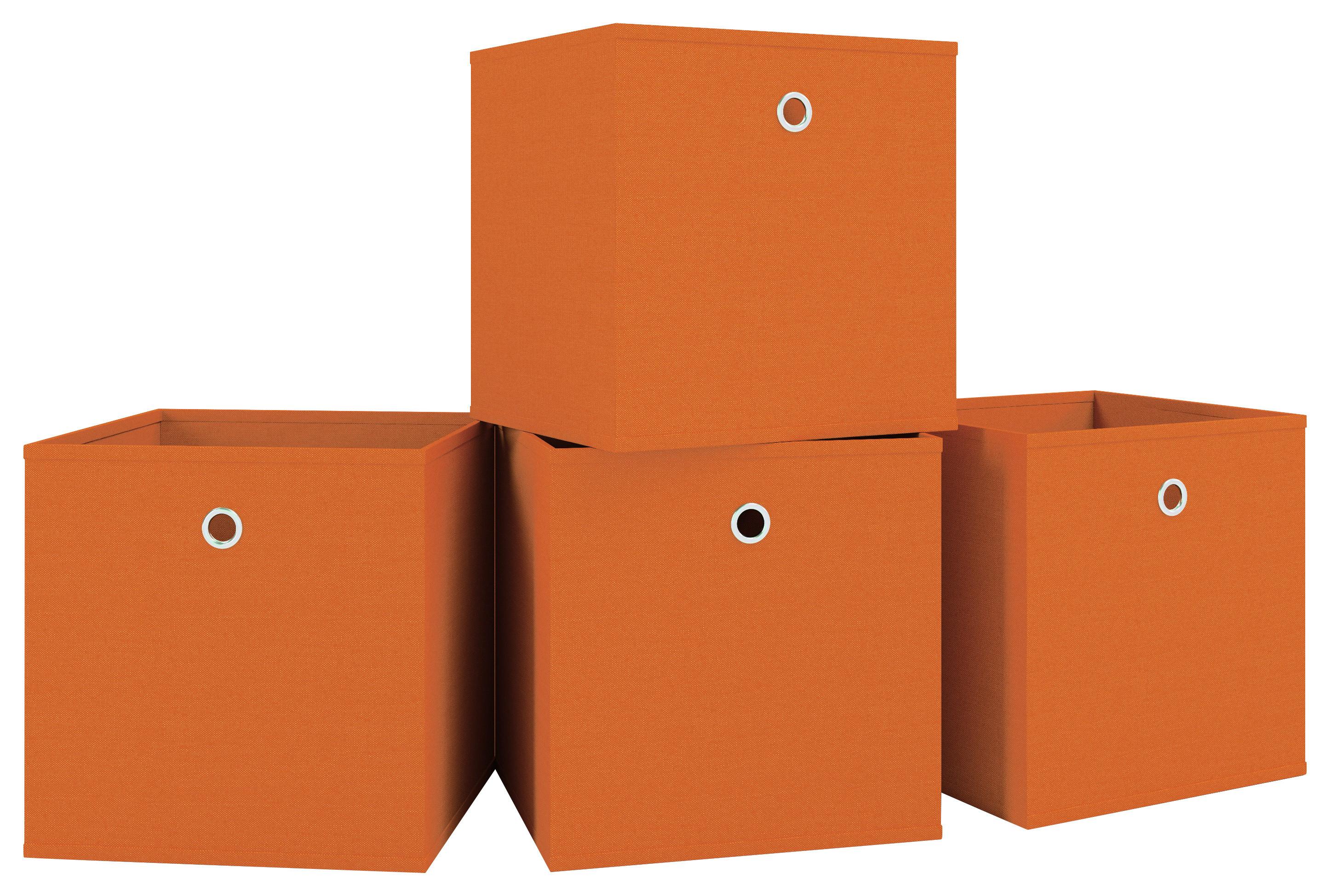 Faltbox 4er-Boxas - Orange, Basics, Kunststoff (27/28/27cm) - MID.YOU