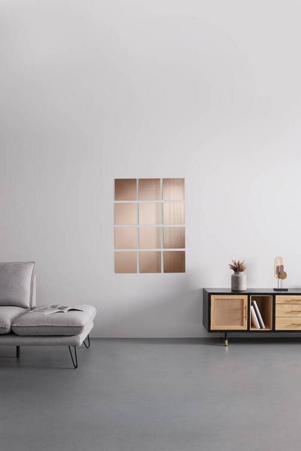 Spiegelfliesenset Tail Bronze 12er Set - Bronzefarben, Basics, Glas (15/15cm) - Mömax