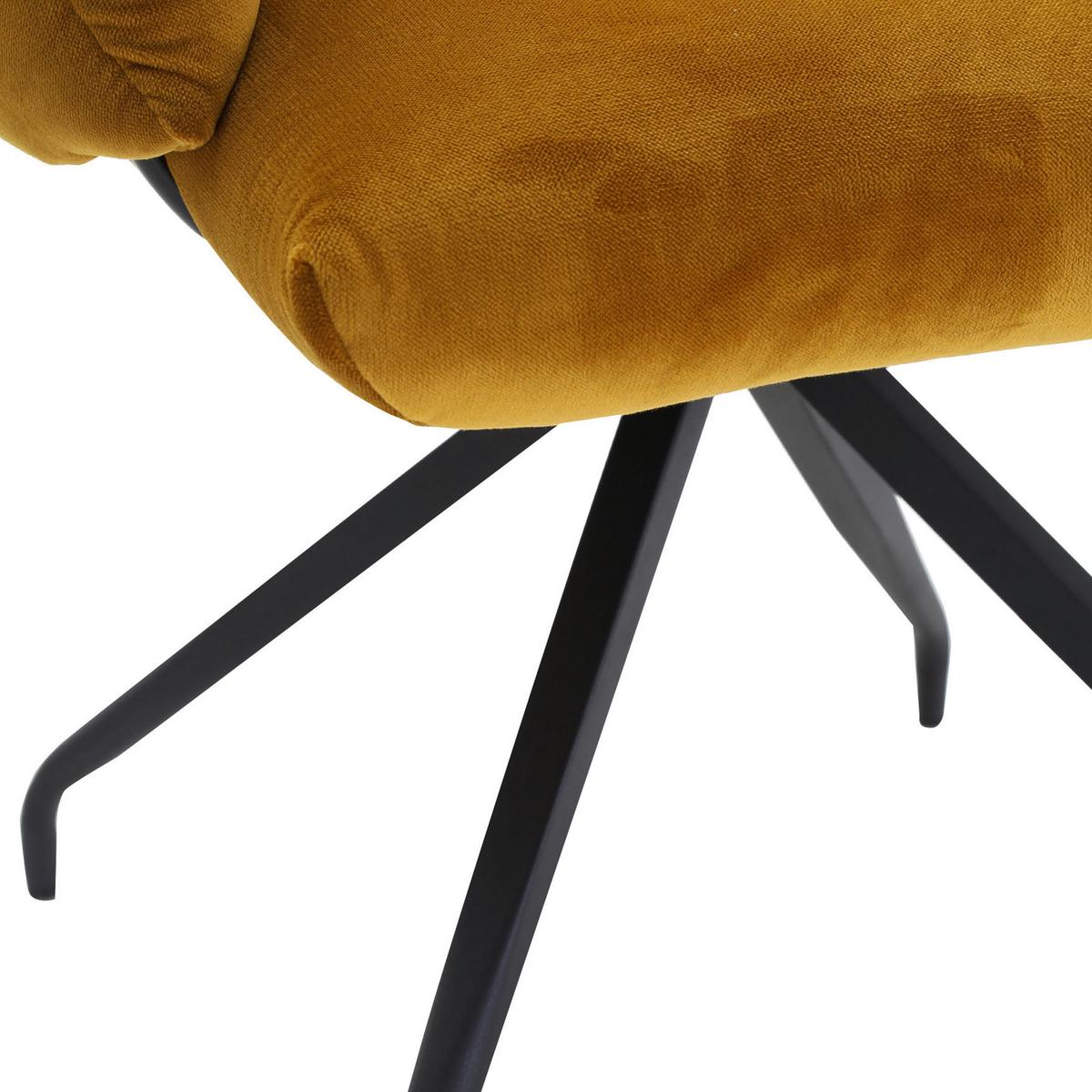 KRZESŁO Z PODŁOKIETNIKAMI ORSETTO - czarny/żółty, Design, metal/tkanina (68/88/66cm) - Landscape