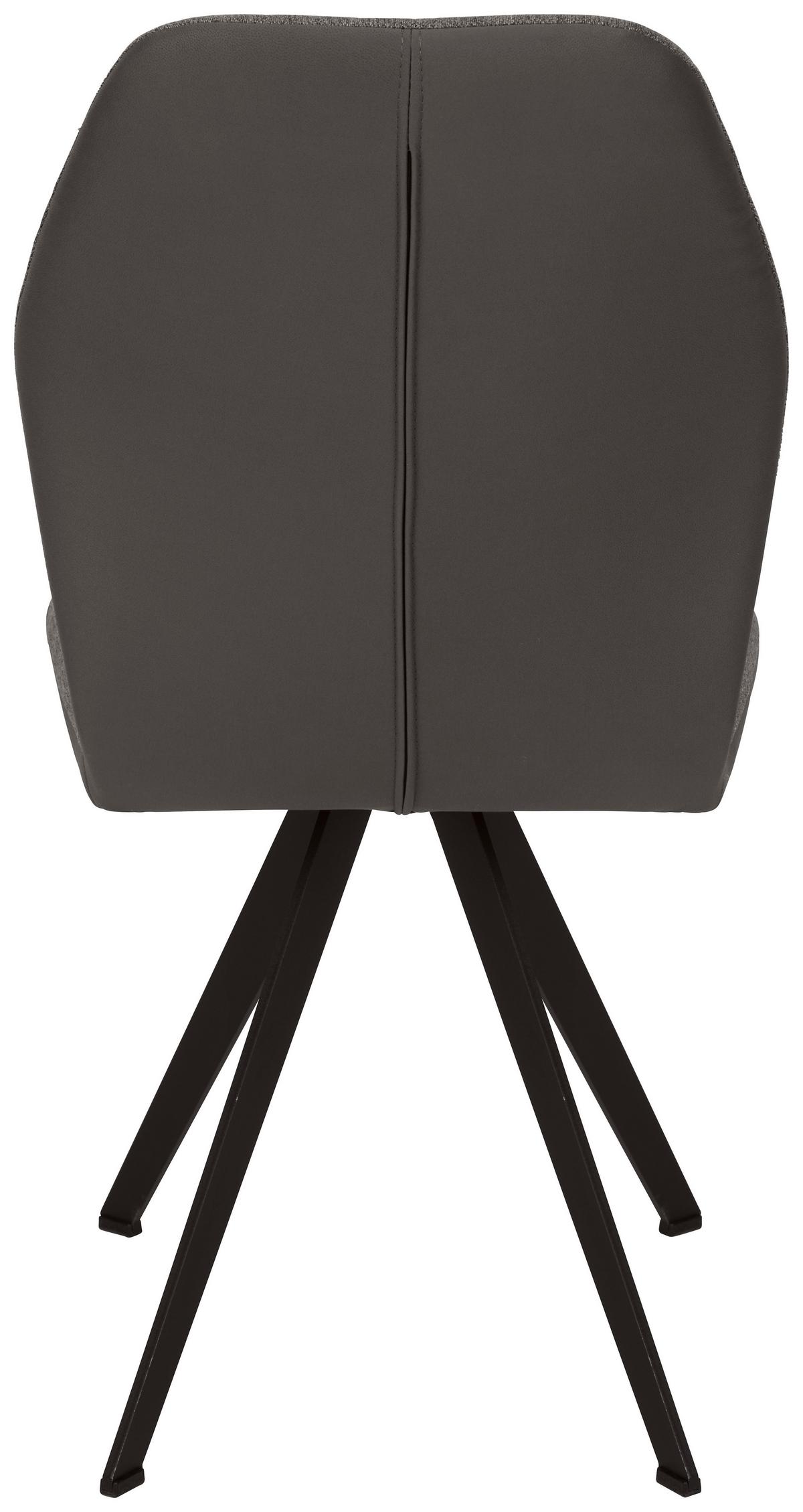 Stuhl Storm Dunkelgrau - Dunkelgrau/Schwarz, Modern, Textil/Metall (48/96,5/63cm) - Premium Living