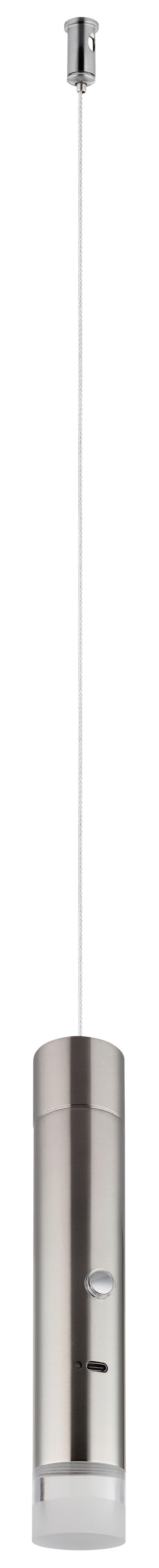 LAMPA WISZĄCA LED 16060N PELO - przejrzysty/kolor niklowy, Design, tworzywo sztuczne/metal (38/120cm) - Globo