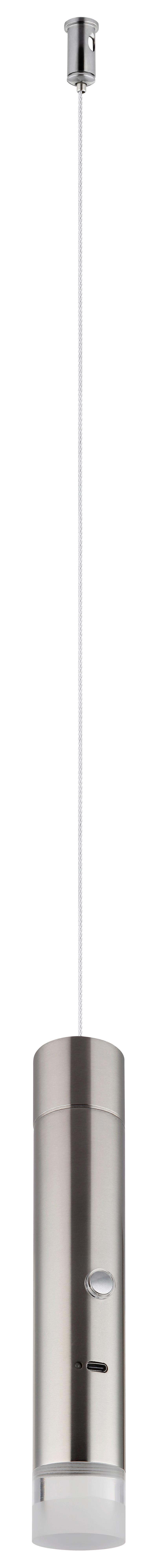 LAMPA WISZĄCA LED 16060N PELO - przejrzysty/kolor niklowy, Design, tworzywo sztuczne/metal (38/120cm) - Globo