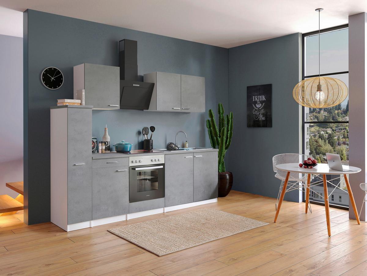 Kuhinjski Blok Z Aparati Malia, 240cm - barve nerjavečega jekla/siva, Basics, kovina/leseni material (240cm) - Respekta