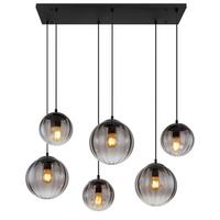Hängeleuchte Dallerta Rauchfarben max. 60 Watt - Klar/Schwarz, Design, Glas/Kunststoff (93/41/120cm) - Globo