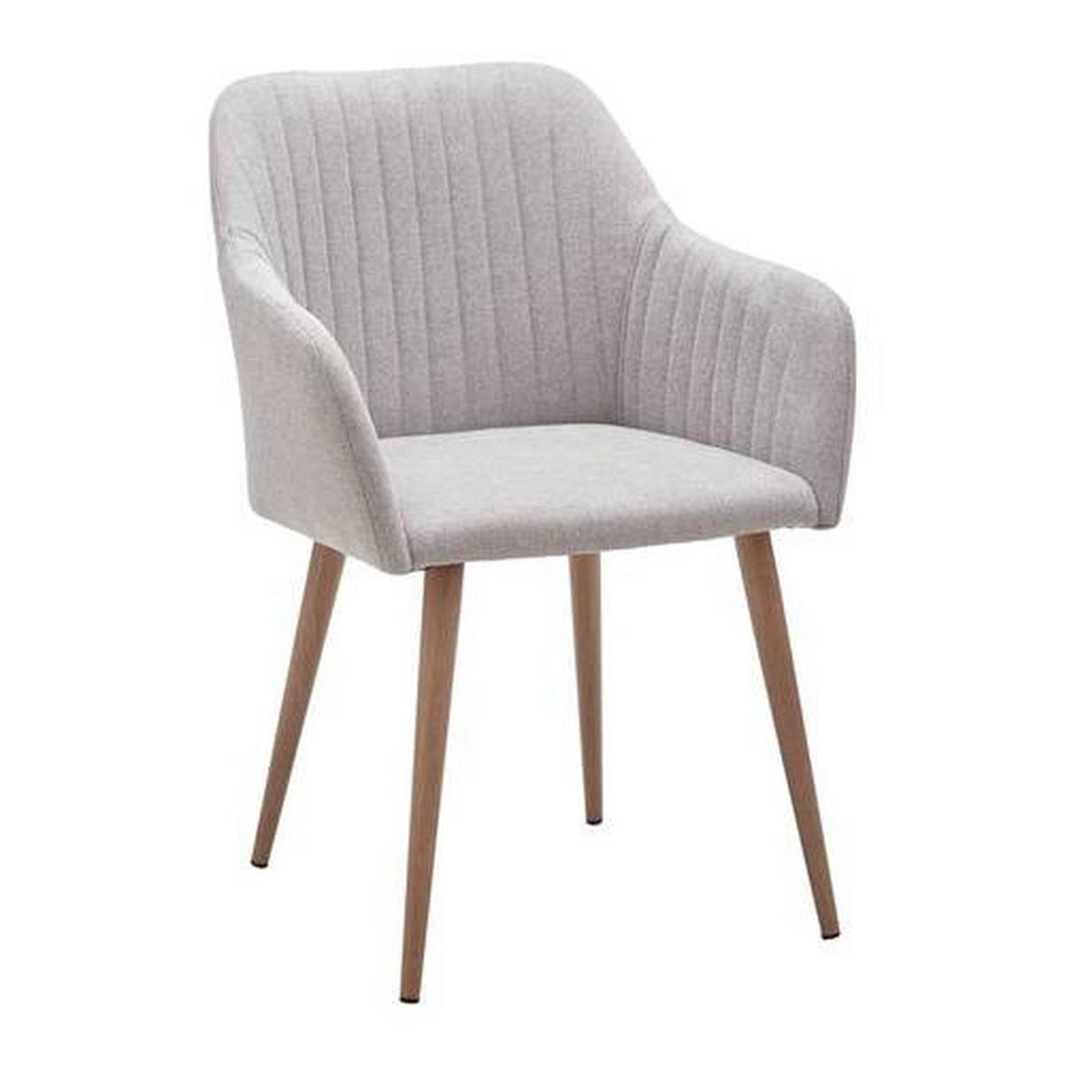 KRZESŁO Z PODŁOKIETNIKAMI NICOLA - kolor naturalny/jasnoszary, Modern, metal/drewno (58/82,5/62cm) - Bessagi Home