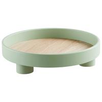 Dekor Tálca Delly - natúr színű/zöld, Basics, faalapú anyag/fa (30/8cm) - Modern Living