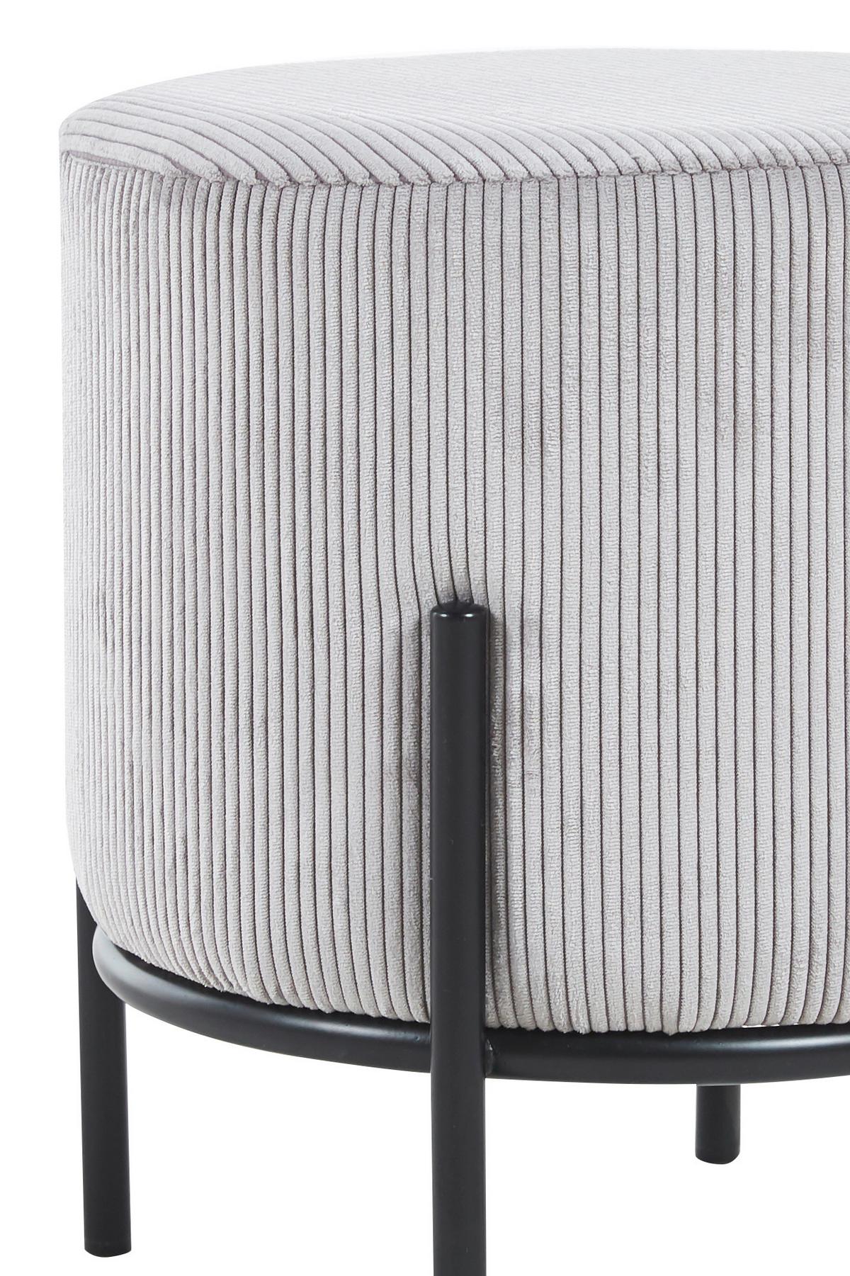 Tabure Cord, Svetlo Siva - črna/svetlo siva, Moderno, kovina/tekstil (35/38cm) - Livetastic