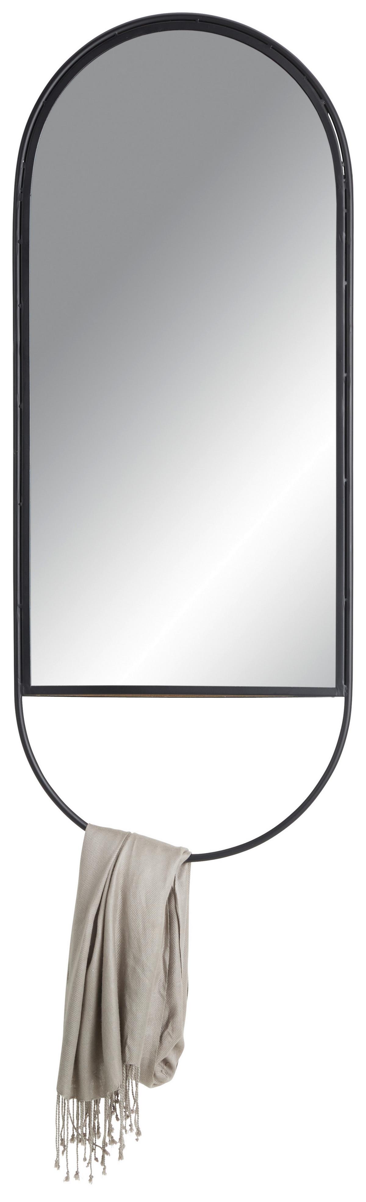 Spiegel in Schwarz - Schwarz, Lifestyle, Glas/Holz (40/100/12cm) - Premium Living