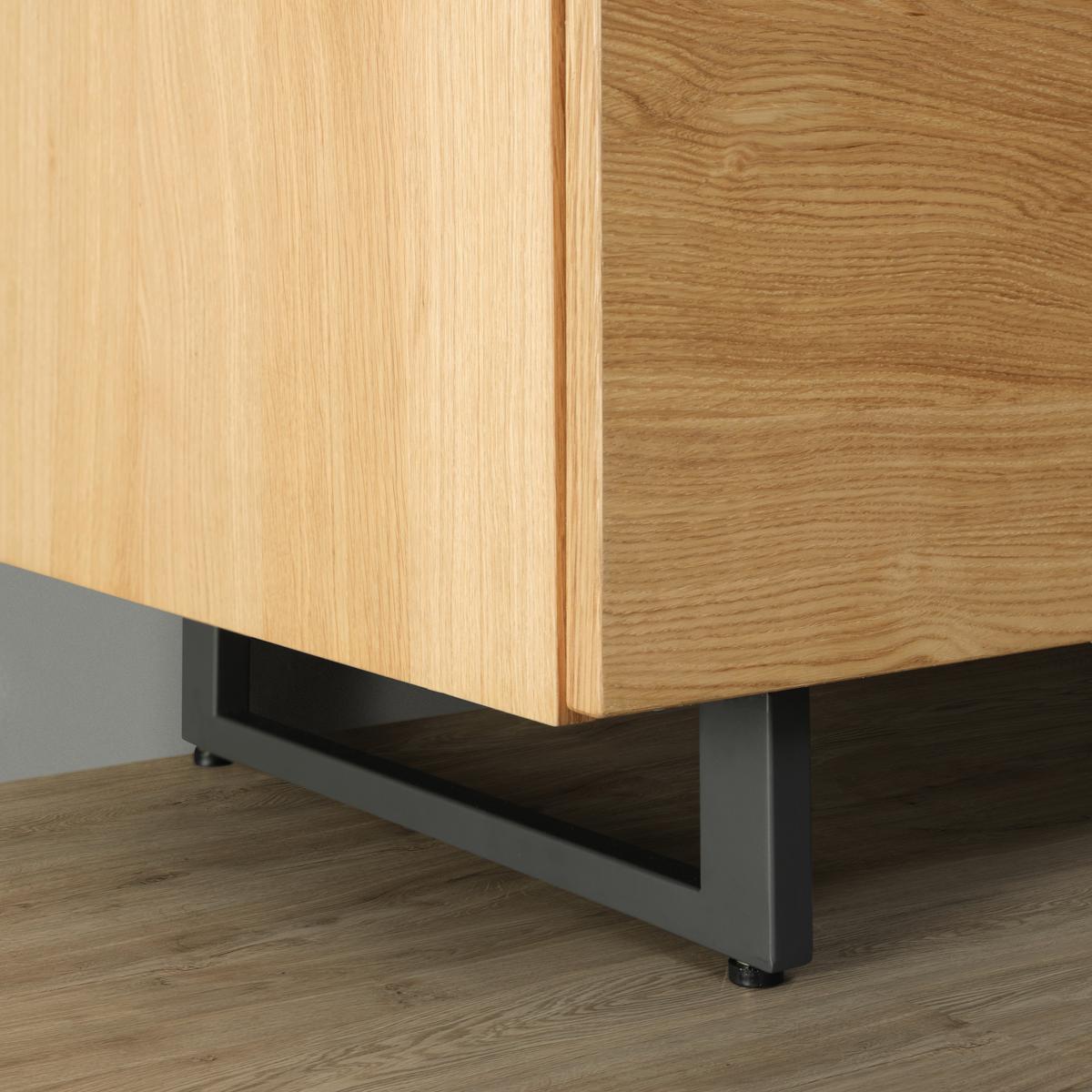 TV-Element in Wildeiche - Wildeiche/Schwarz, Modern, Holzwerkstoff/Metall (203/59/50cm) - Premium Living