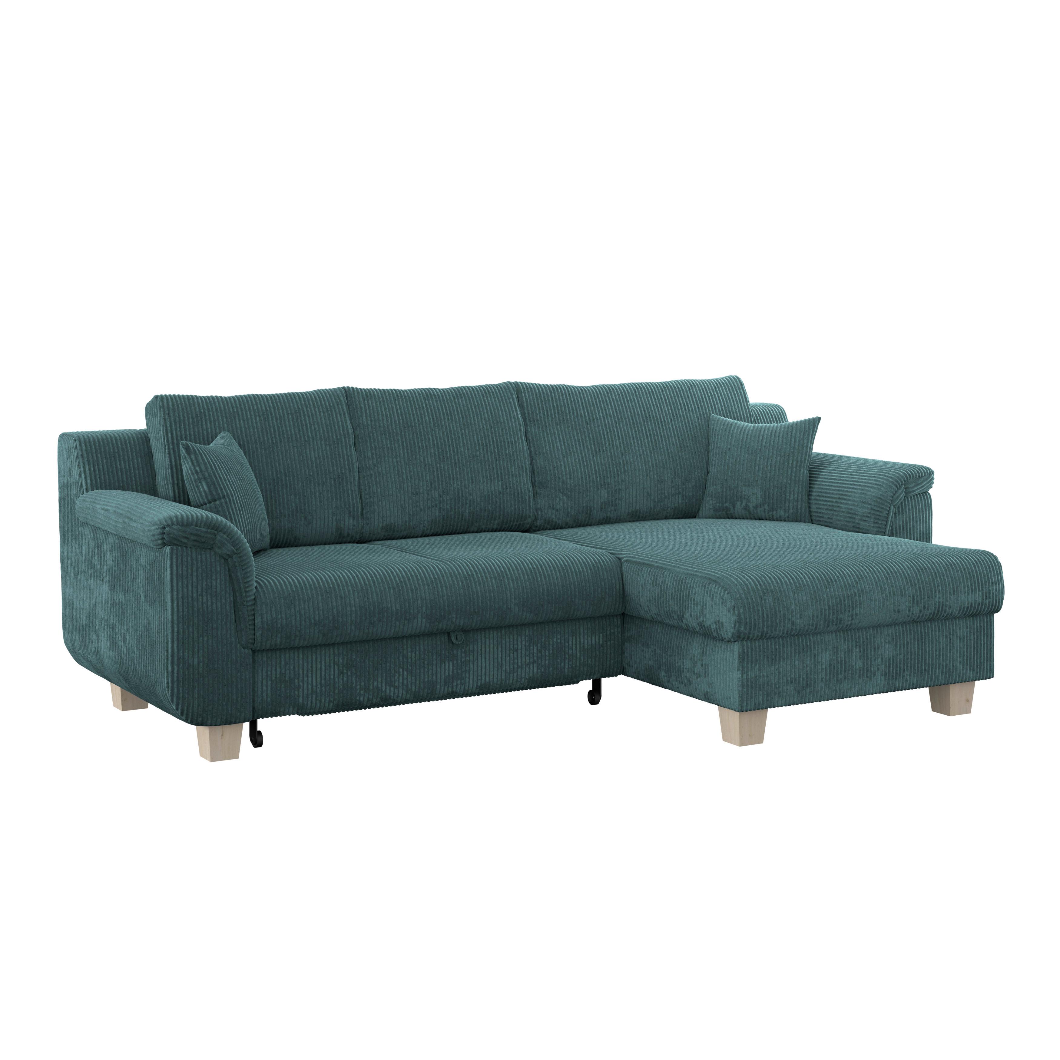 Kutna Garnitura Alex - prirodne boje/svijetlo plava, Moderno, tekstil/plastika (246/88cm) - Modern Living