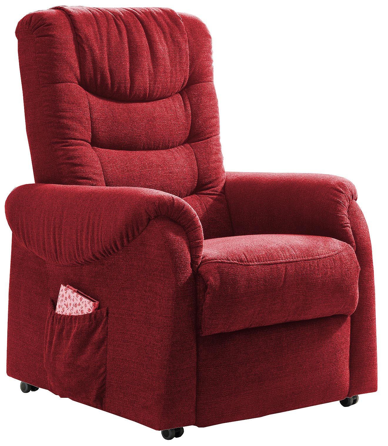 Fernsehsessel Nino Rot Nylon/Struktur - Dunkelgrün/Rot, Design, Kunststoff/Textil (76/106/94cm) - Livetastic