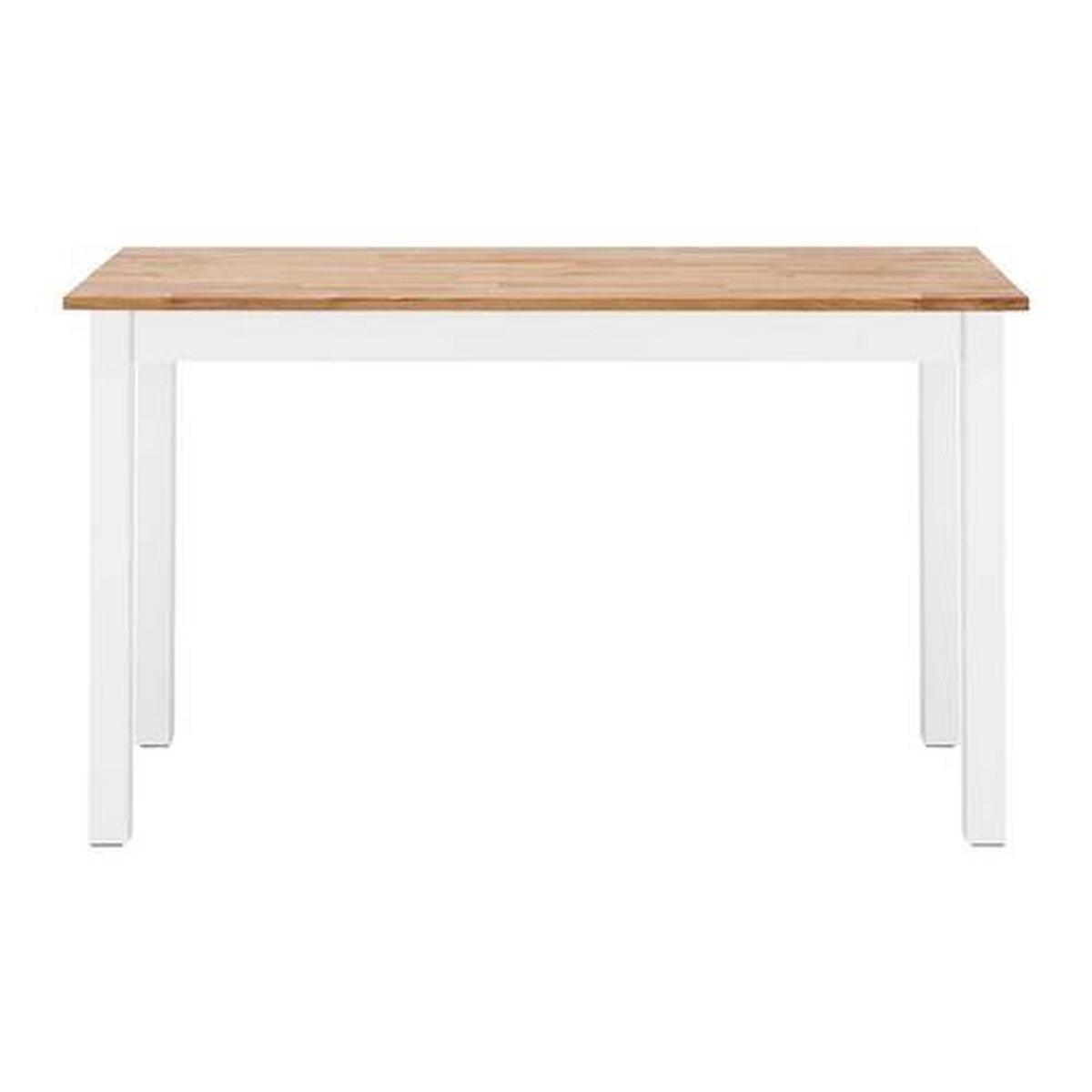 Esstisch Antalia in Holz Eiche massiv ca. 120x60 cm - Naturfarben/Weiß, MODERN, Holz (120/60/75cm) - Bessagi Home