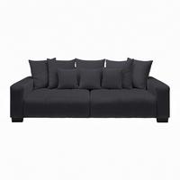 Bigsofa Matteo Schwarz - Schwarz, MODERN, Holz (246/93/124cm) - Based
