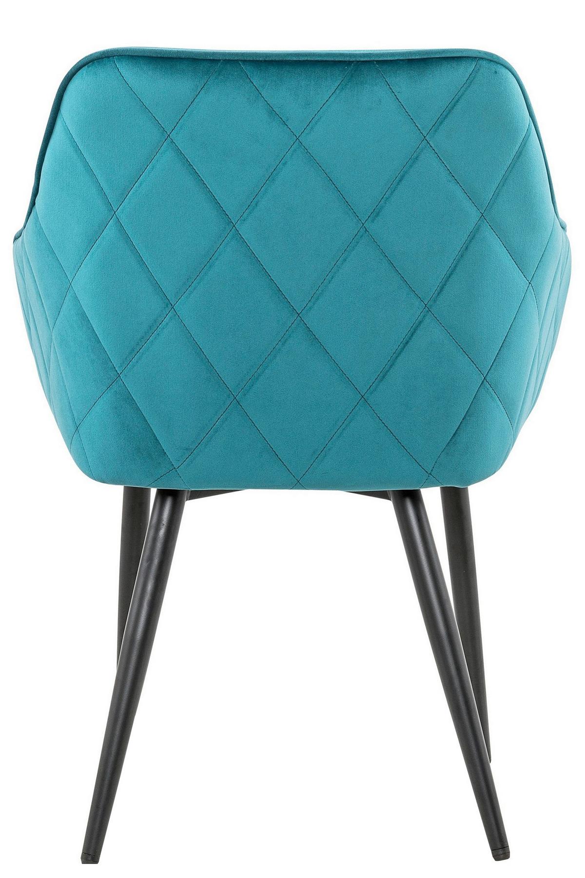 Naslanjač Samt, Turkizna - turkizna/črna, Moderno, kovina/tekstil (61/85/60cm) - Livetastic