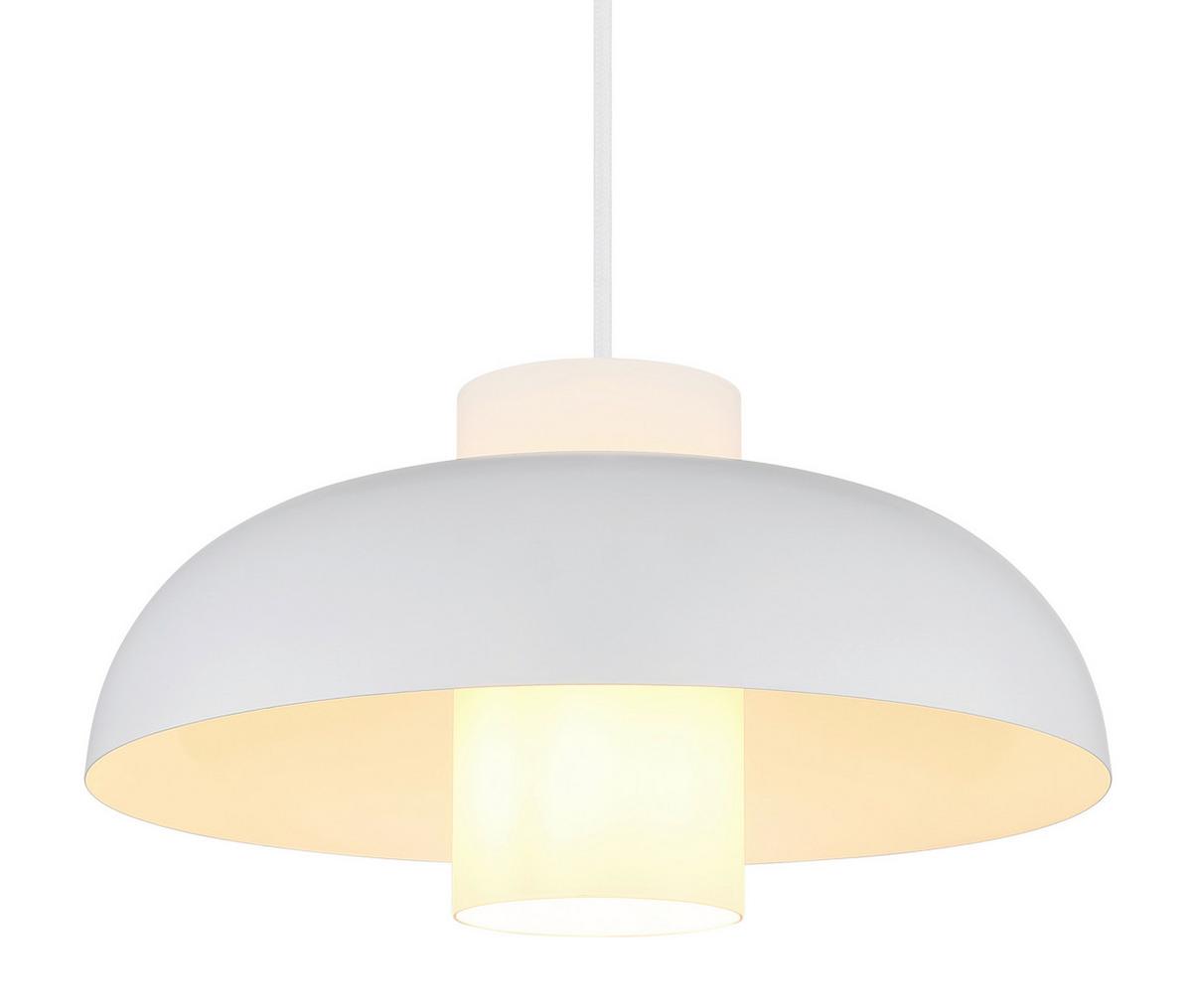 HÄNGELEUCHTE 15755W - Weiss/Opal, Trend, Glas/Textil (38/120cm) - Globo