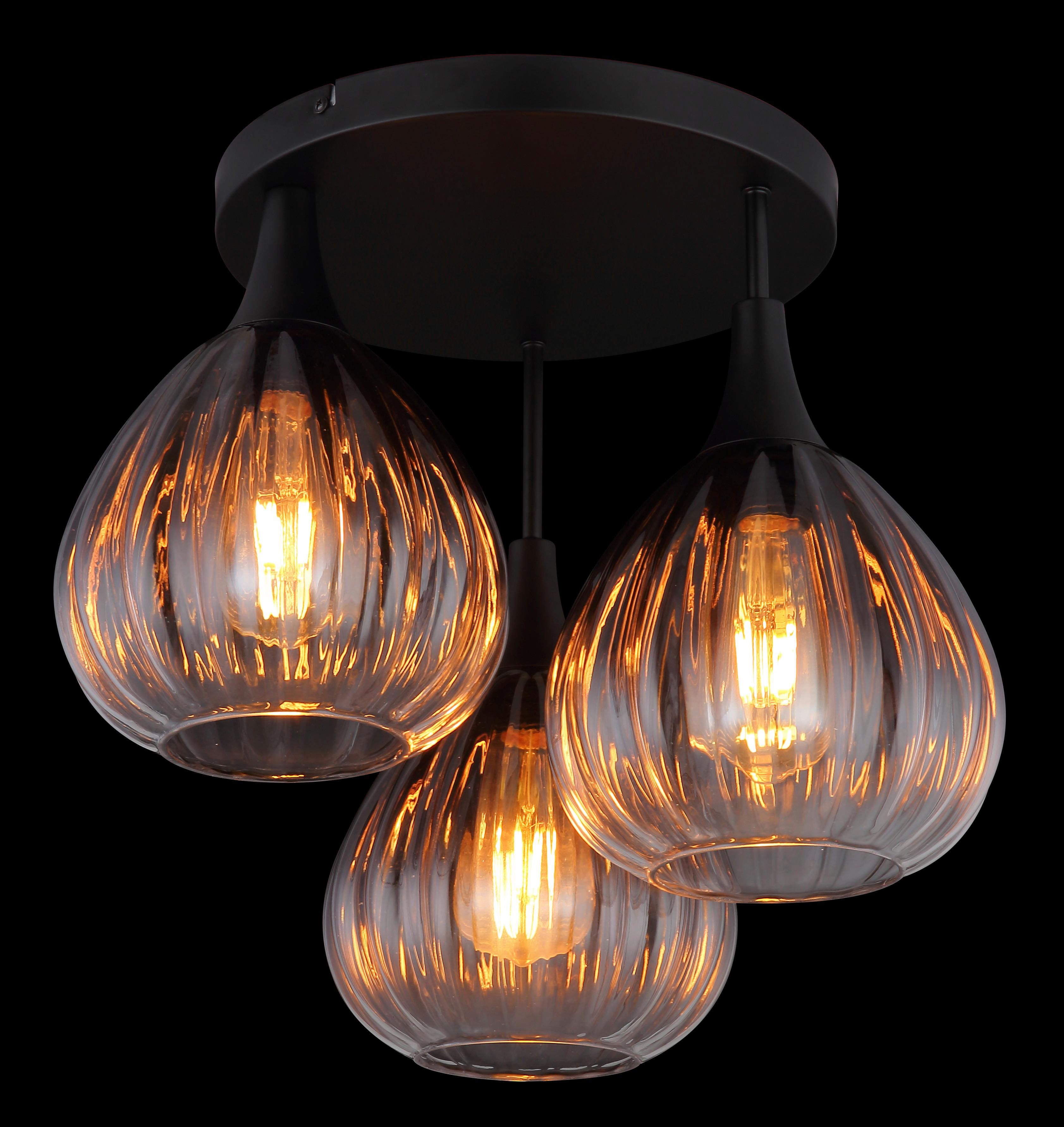 DECKENLEUCHTE 15887-3D - Klar, Design, Glas/Metall (44/35cm) - Globo