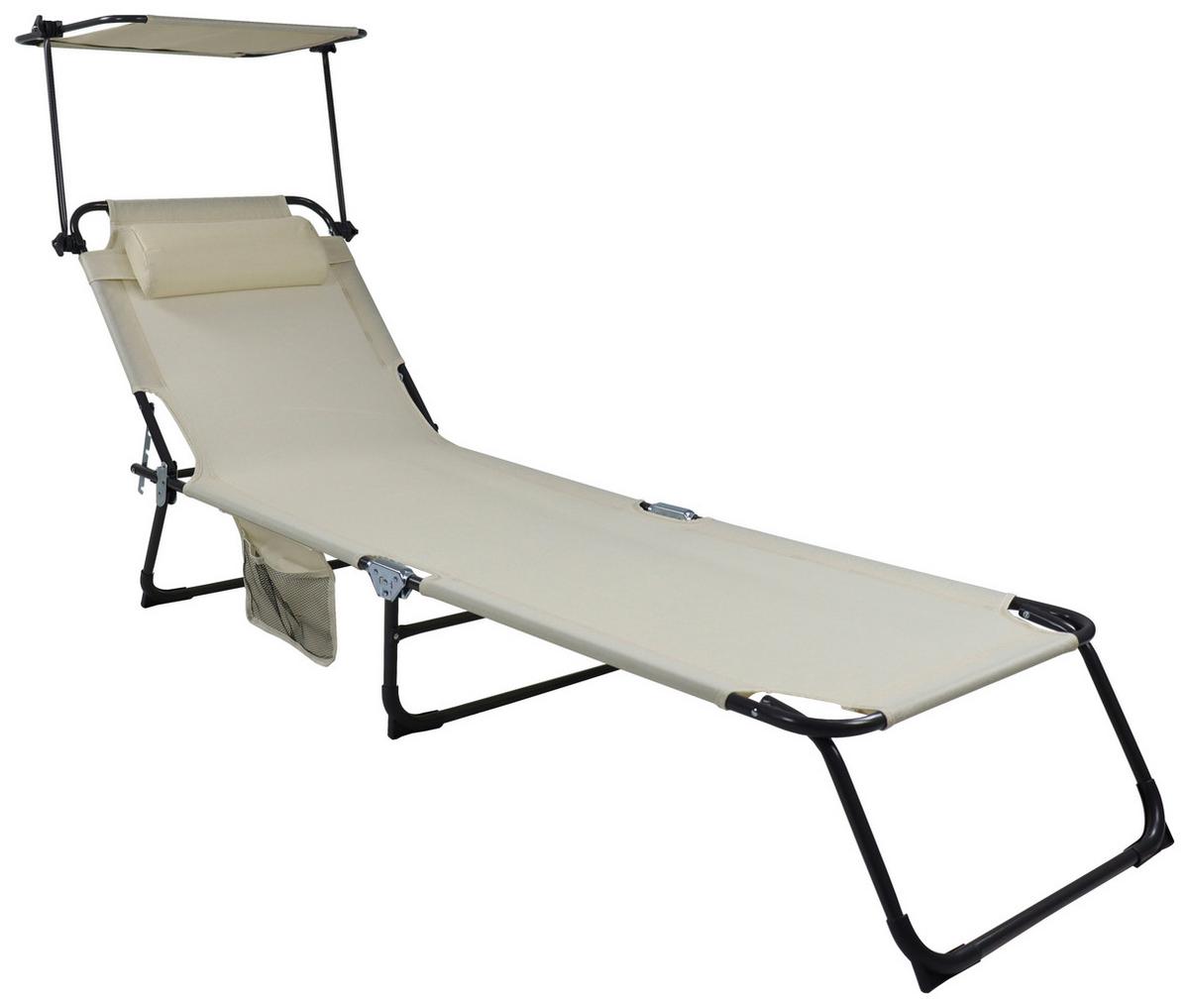 Vrtni Ležalnik Bindox L, Krem - krem barve/antracit, Moderno, kovina/umetna masa (185/55/24cm) - Ambia Garden