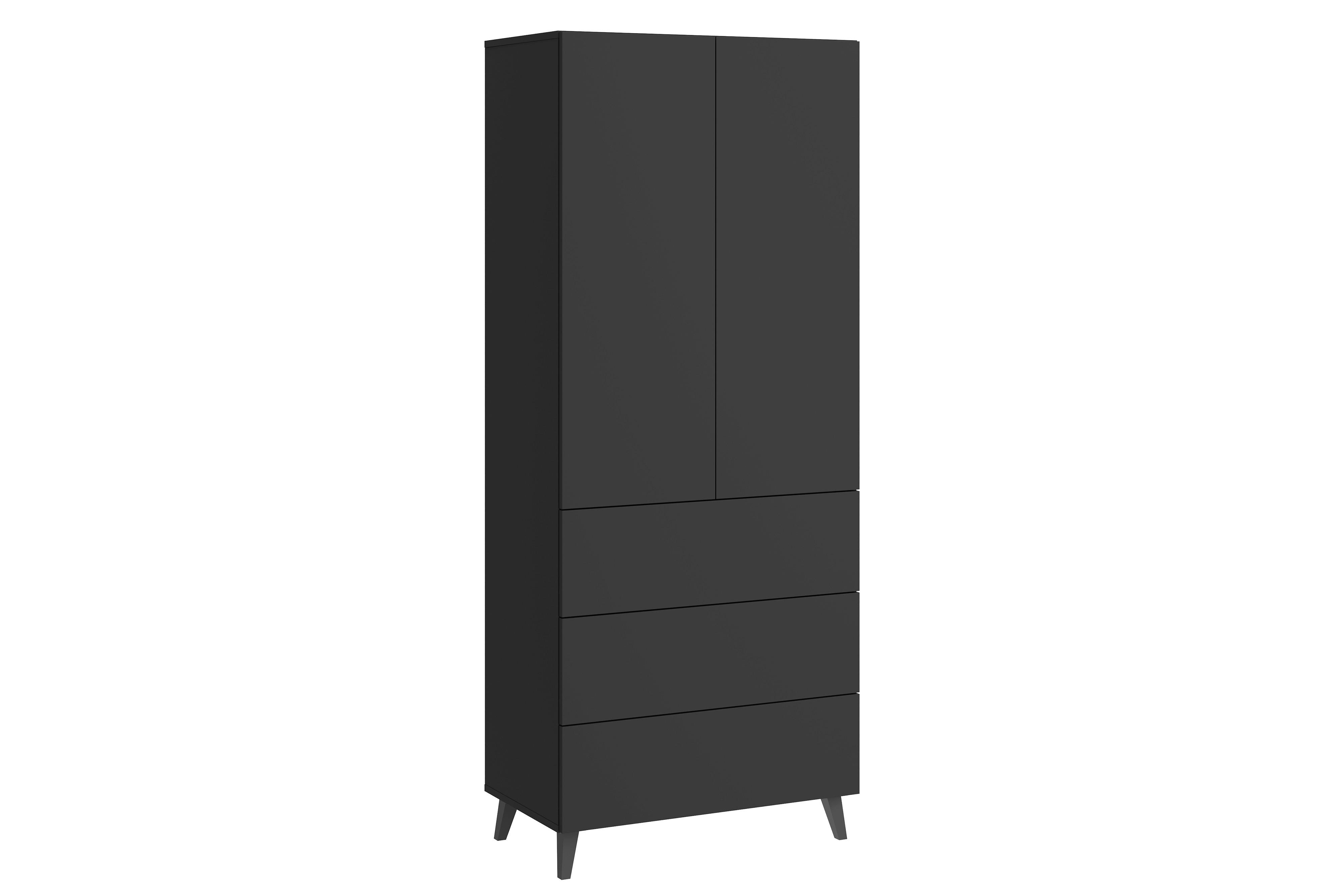 Comodă înaltă PHUKET - negru, Design, material pe bază de lemn (70/170/39cm) - P & B