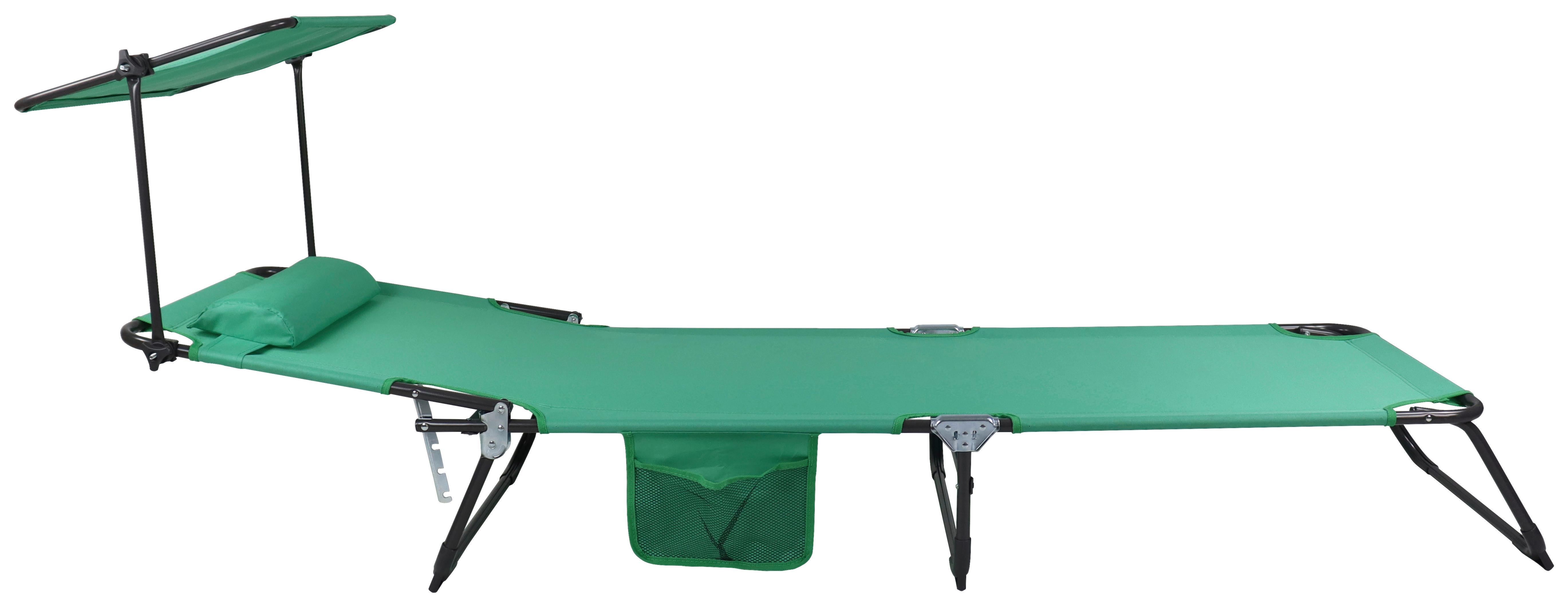 Vrtni Ležalnik Bindox L, Zelena - zelena, Moderno, kovina/umetna masa (55/24/185cm) - Ambia Garden