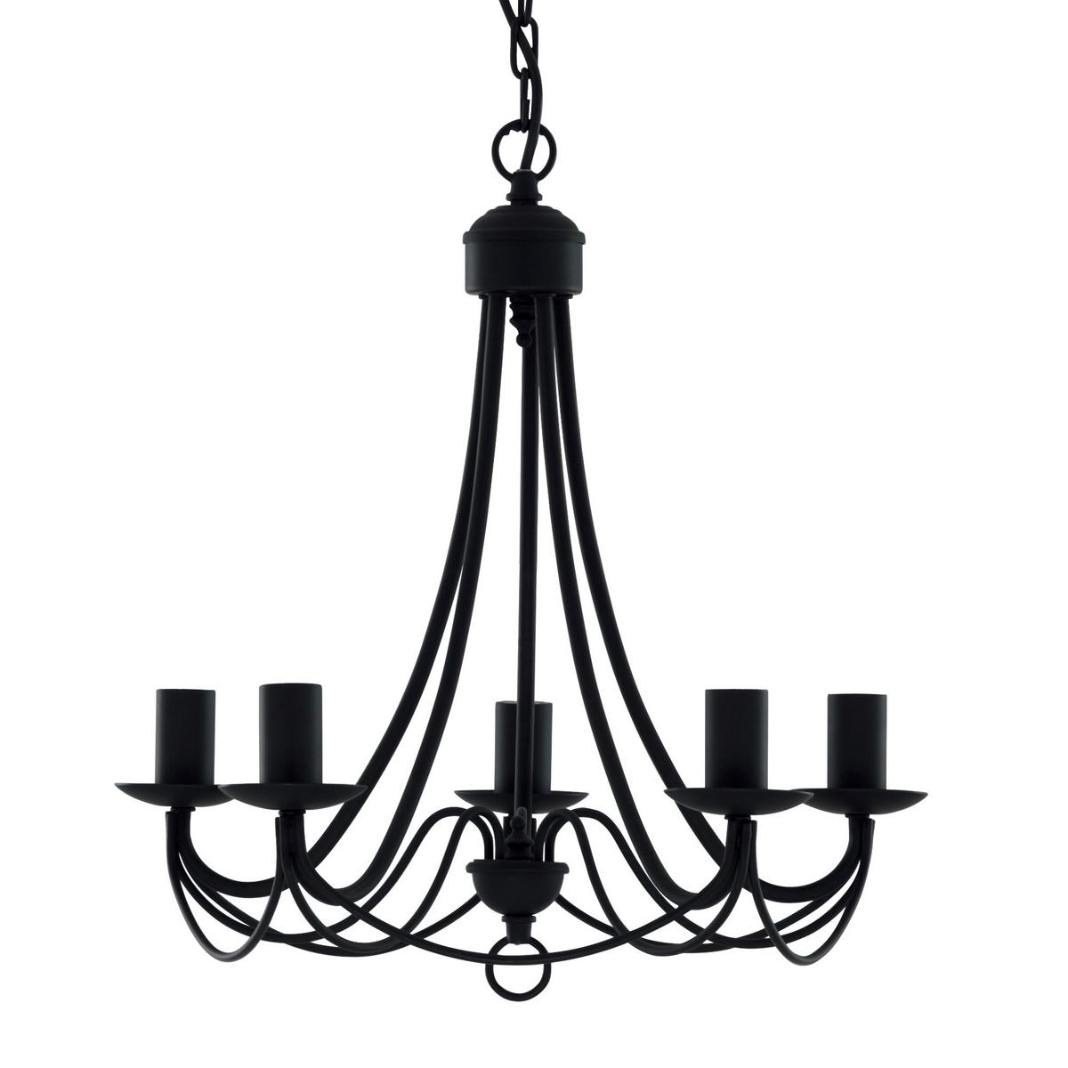 Csillár 6345-5bk Maypole - fekete, Konventionell, fém (46/120cm)