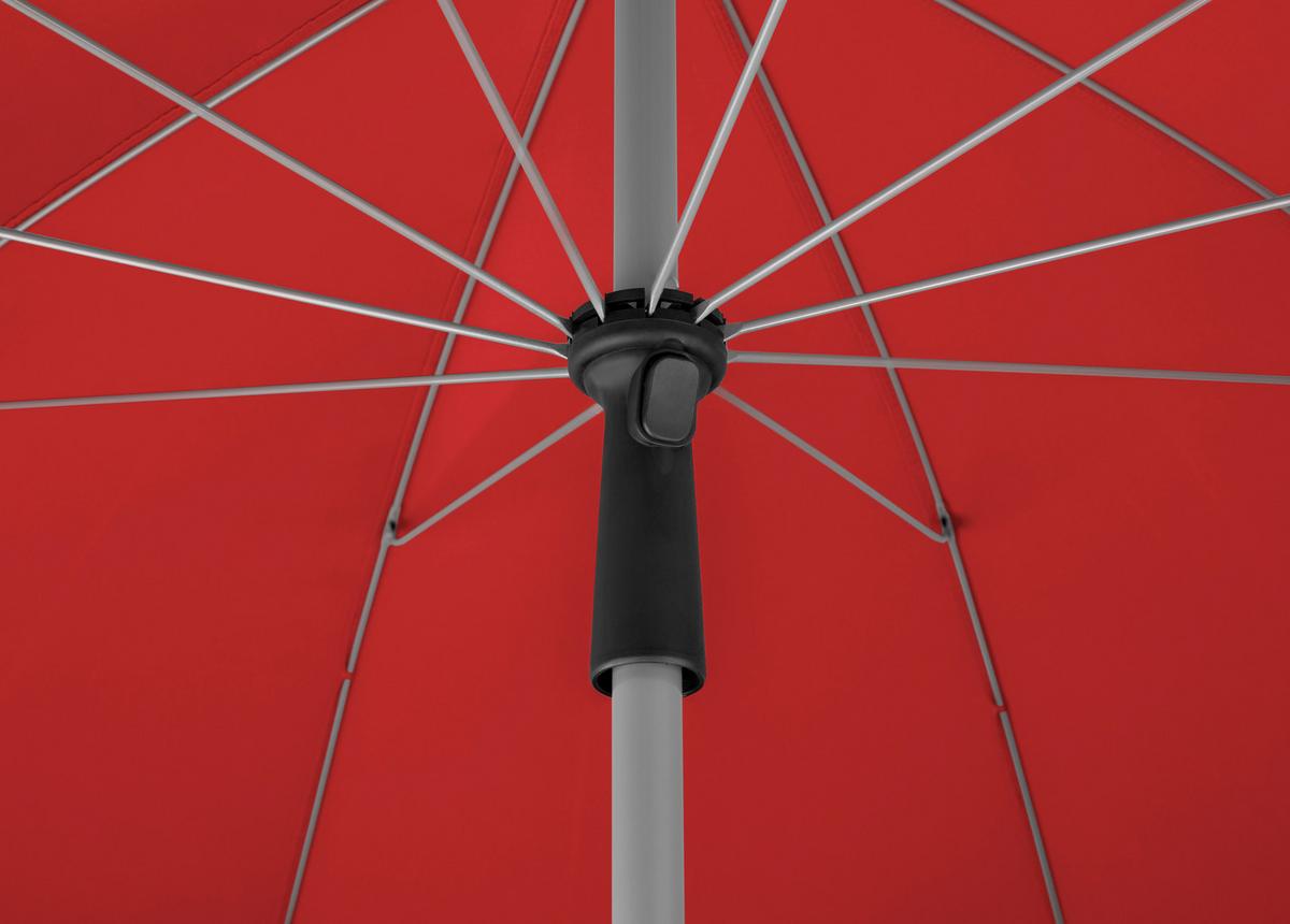 Sonnenschirm Locarno ca, 220x 231x220 cm Rot - Rot/Silberfarben, Basics, Textil/Metall (220/231/220cm) - Schneider