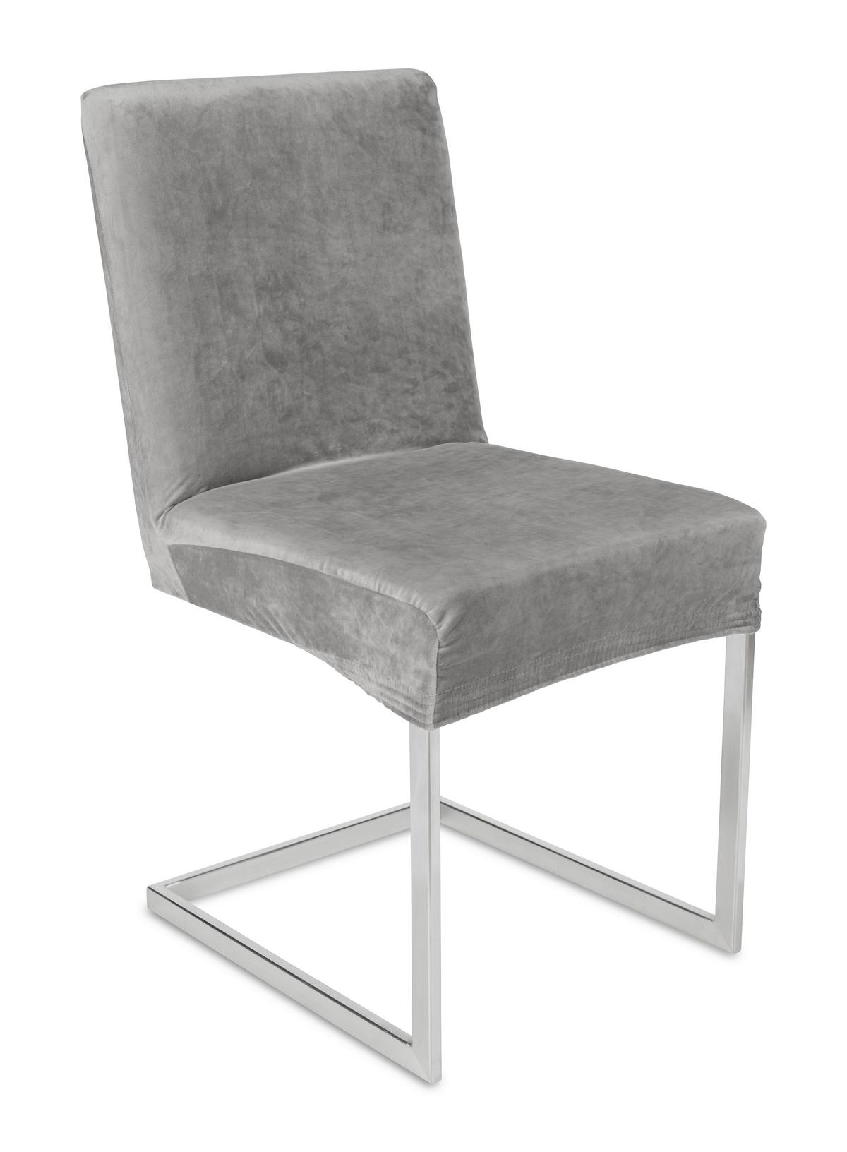 Stuhlhusse Steve Hellgrau - Hellgrau, Konventionell, Textil (68/48/48cm) - Modern Living