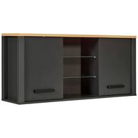 Hängeschrank Venet, Anthrazit/Artisan Eiche - Anthrazit/Schwarz, ROMANTIK / LANDHAUS, Glas/Holzwerkstoff (130,3/57,5/33cm) - Mömax