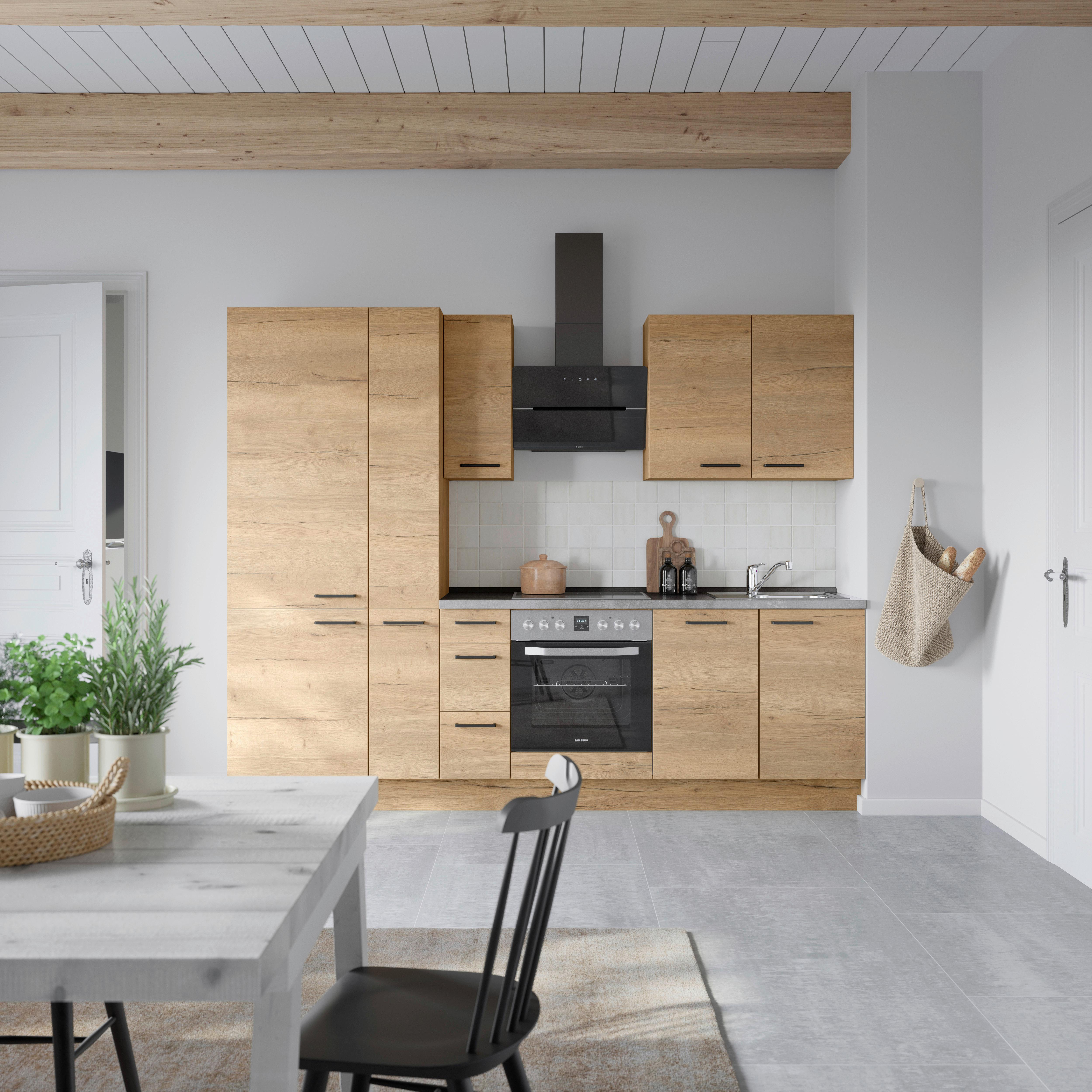 Küchenleerblock Structura High o. Geräte Eiche - Schieferfarben/Eichefarben, MODERN, Holzwerkstoff/Metall (270cm) - Nobilia