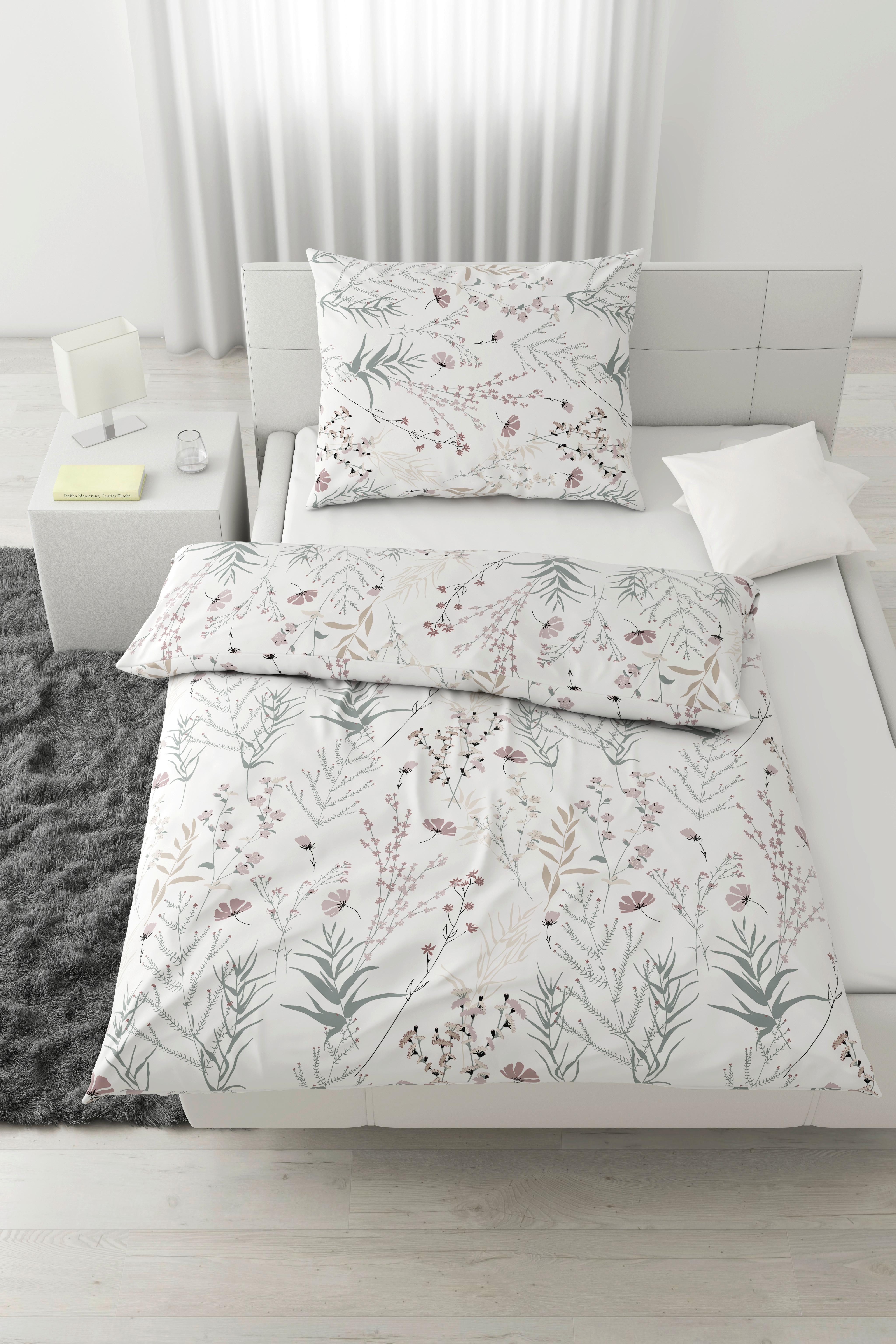 Lenjerie de pat Lina, cca. 140x200/50x70 cm - alb, Konventionell, textil (140/200cm) - Mömax
